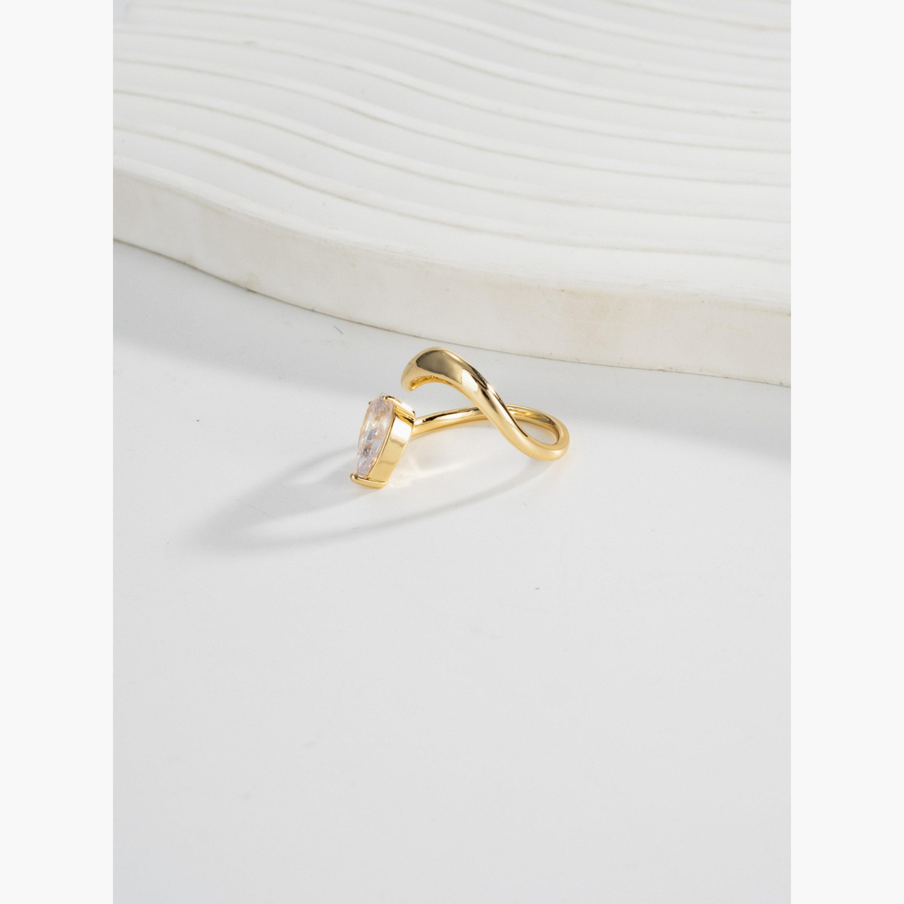 خاتم مرصع بأحجار الراين على شكل دمعة للنساء من تيك تو-women-watchesandjewellery-jewellery-rings-image-3