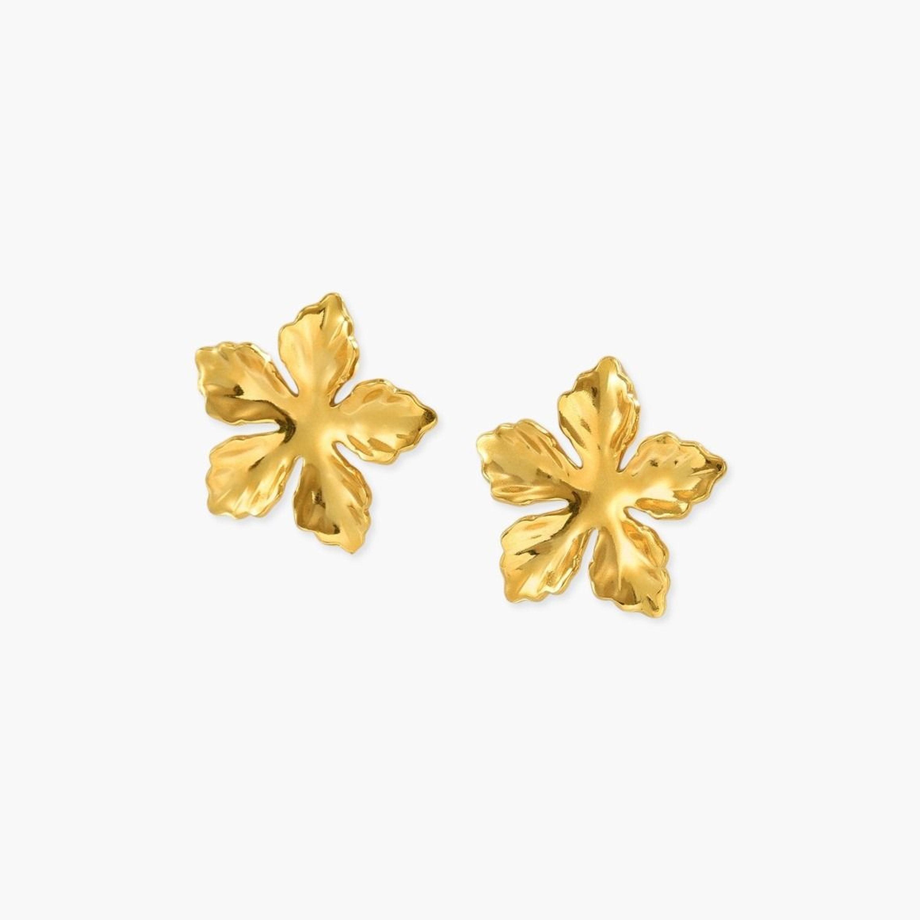 أقراط بتصميم زهور معدنية من تيك تو للنساء-women-watchesandjewellery-jewellery-earrings-image-1