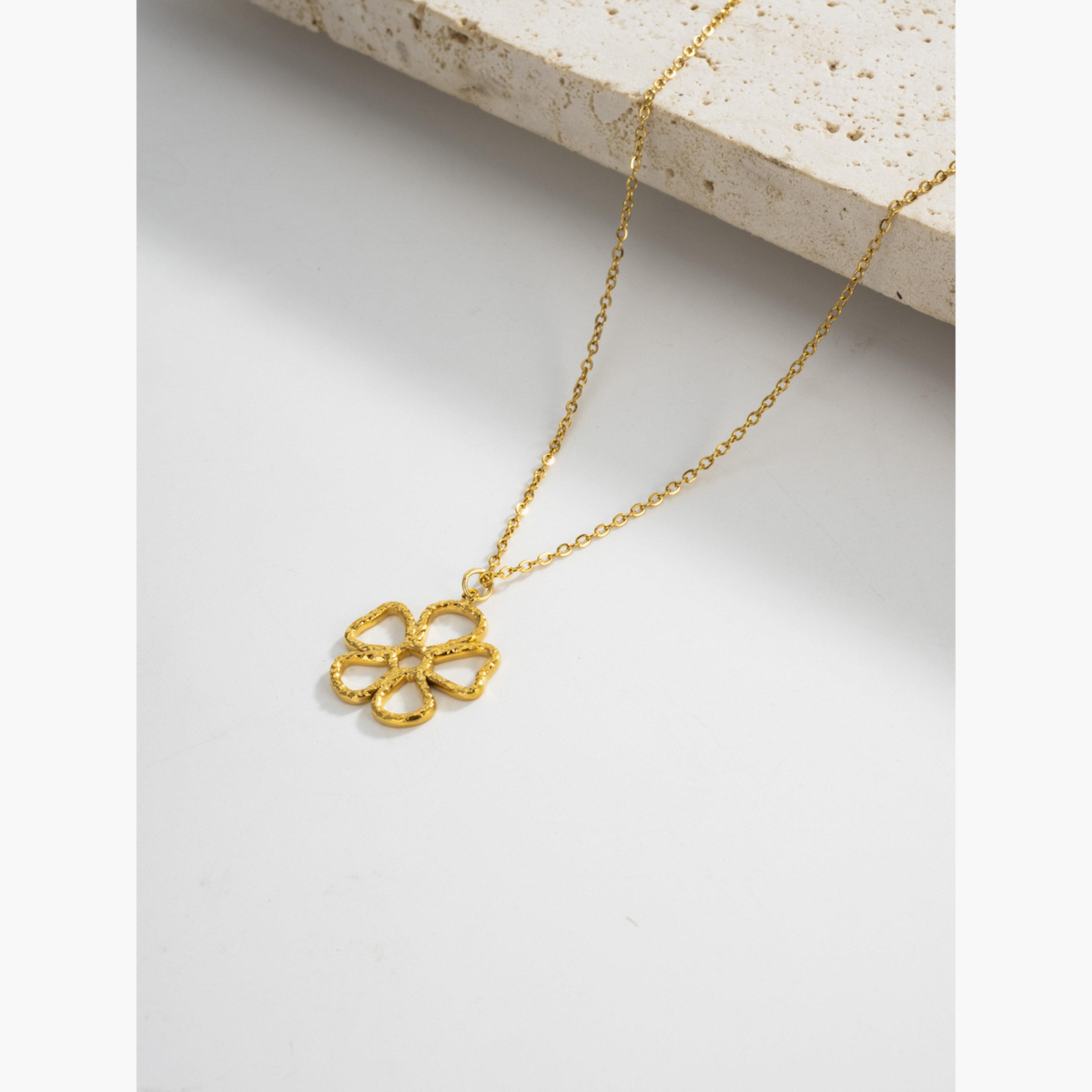 Take Two Women Metal Hollow Floral Pendant Necklace-women-watchesandjewellery-jewellery-necklacesandpendants-image-3