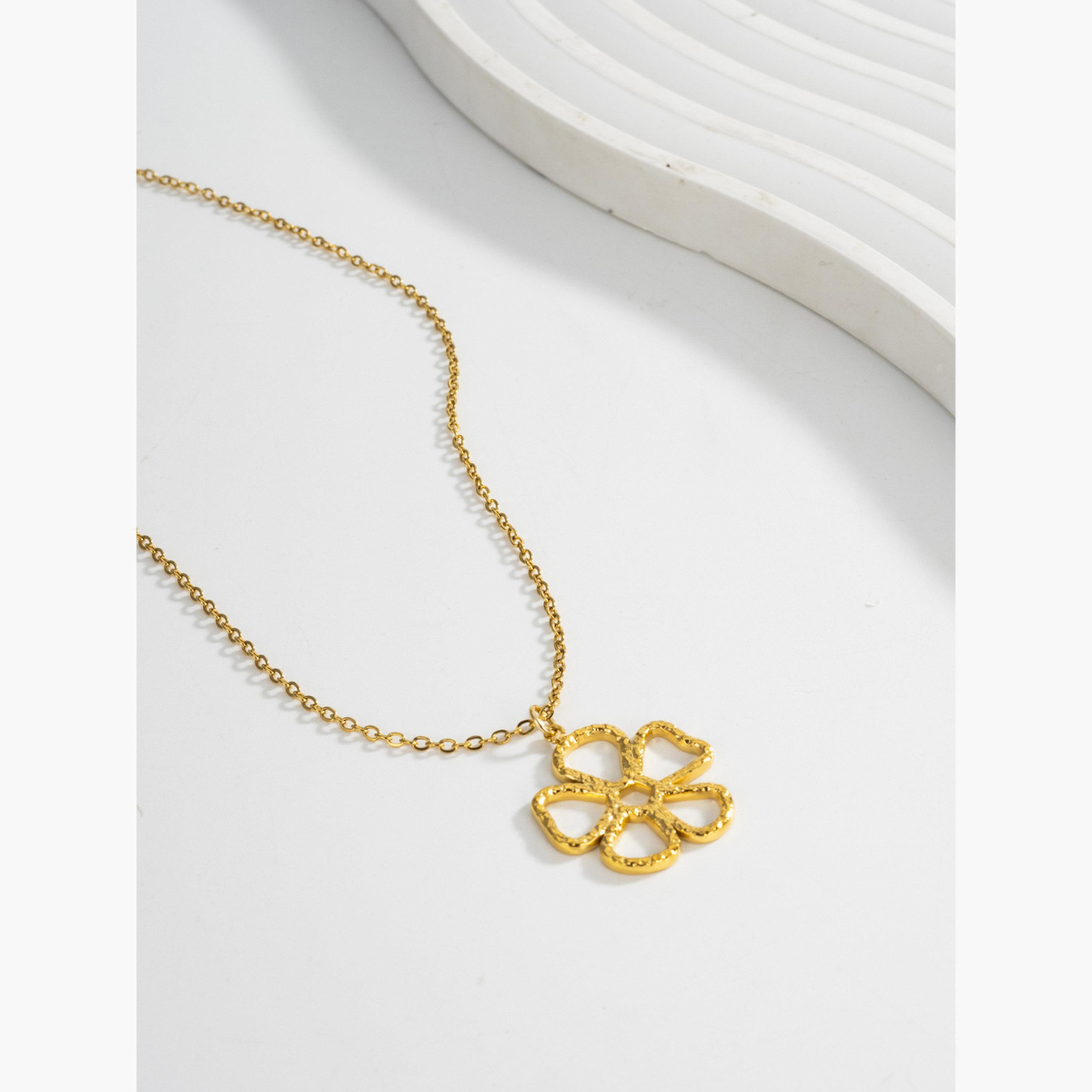 Take Two Women Metal Hollow Floral Pendant Necklace-women-watchesandjewellery-jewellery-necklacesandpendants-image-4