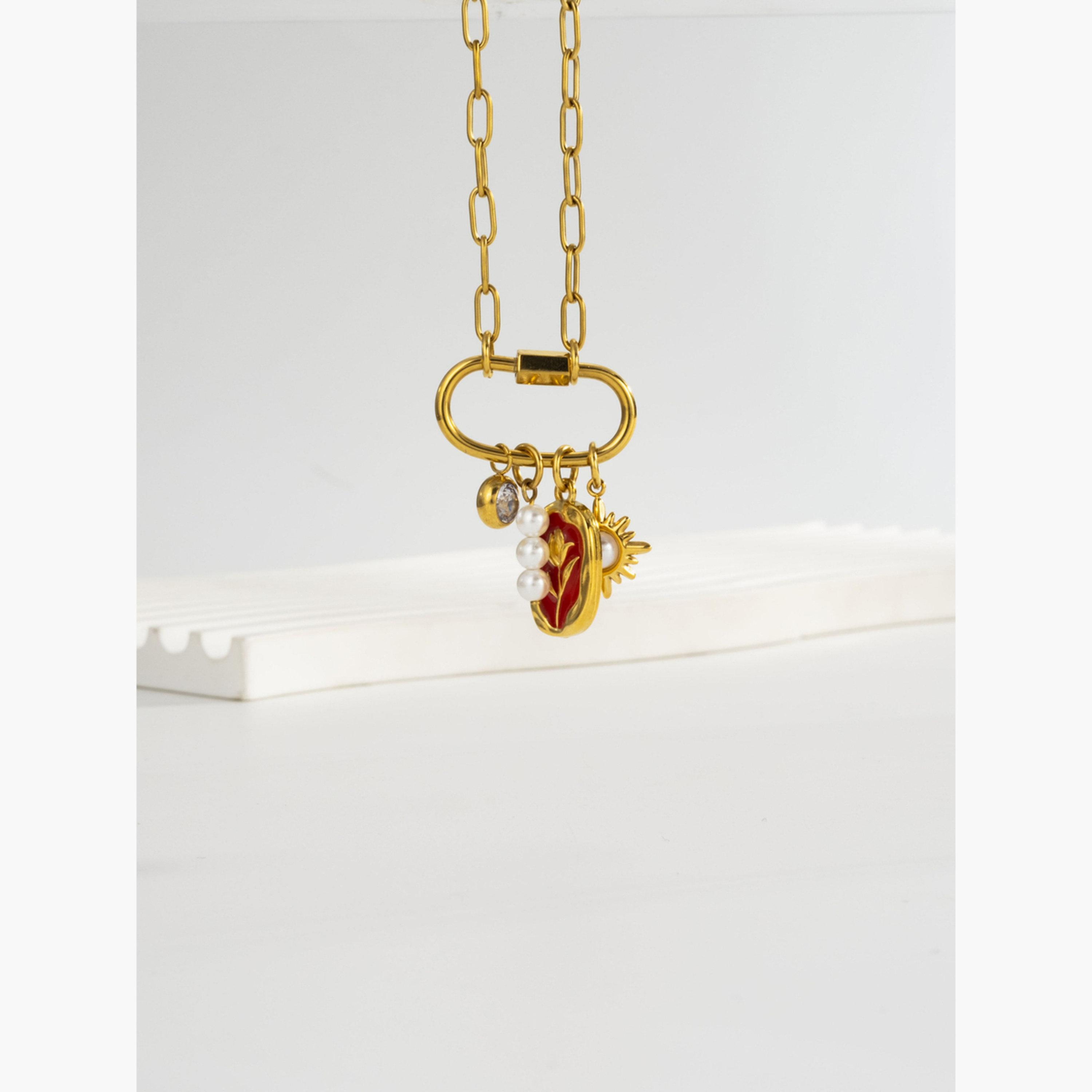 Take Two Women Gold Charm Pendant Necklace-women-watchesandjewellery-jewellery-necklacesandpendants-image-2