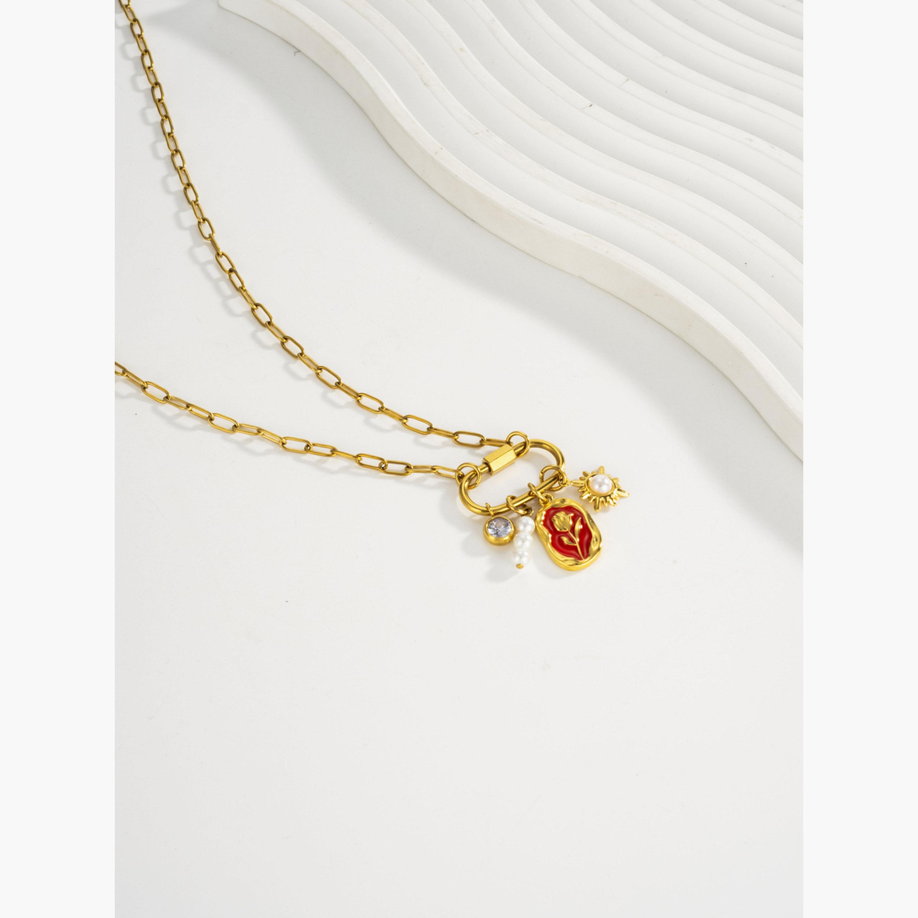 Take Two Women Gold Charm Pendant Necklace-women-watchesandjewellery-jewellery-necklacesandpendants-image-3