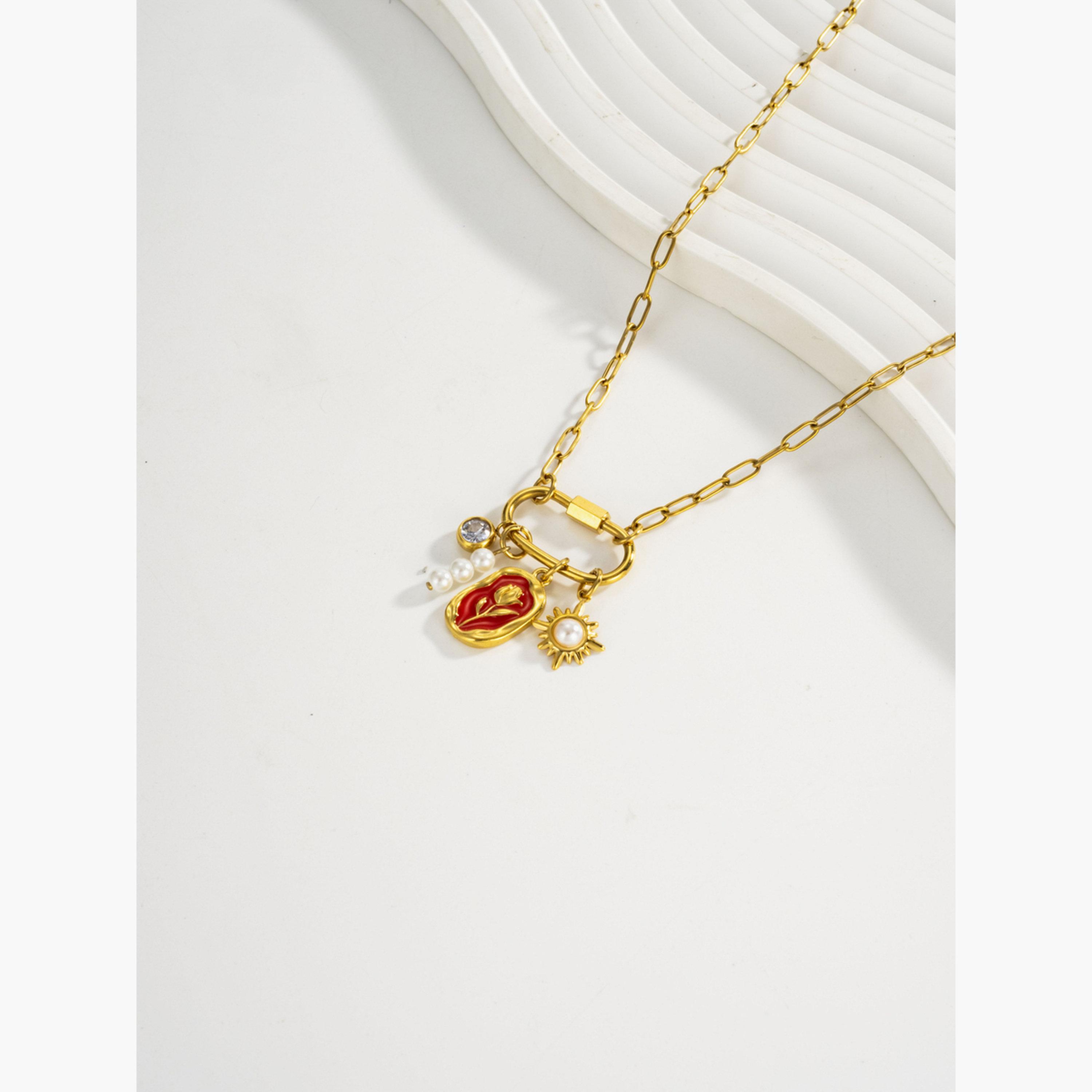 Take Two Women Gold Charm Pendant Necklace-women-watchesandjewellery-jewellery-necklacesandpendants-image-4