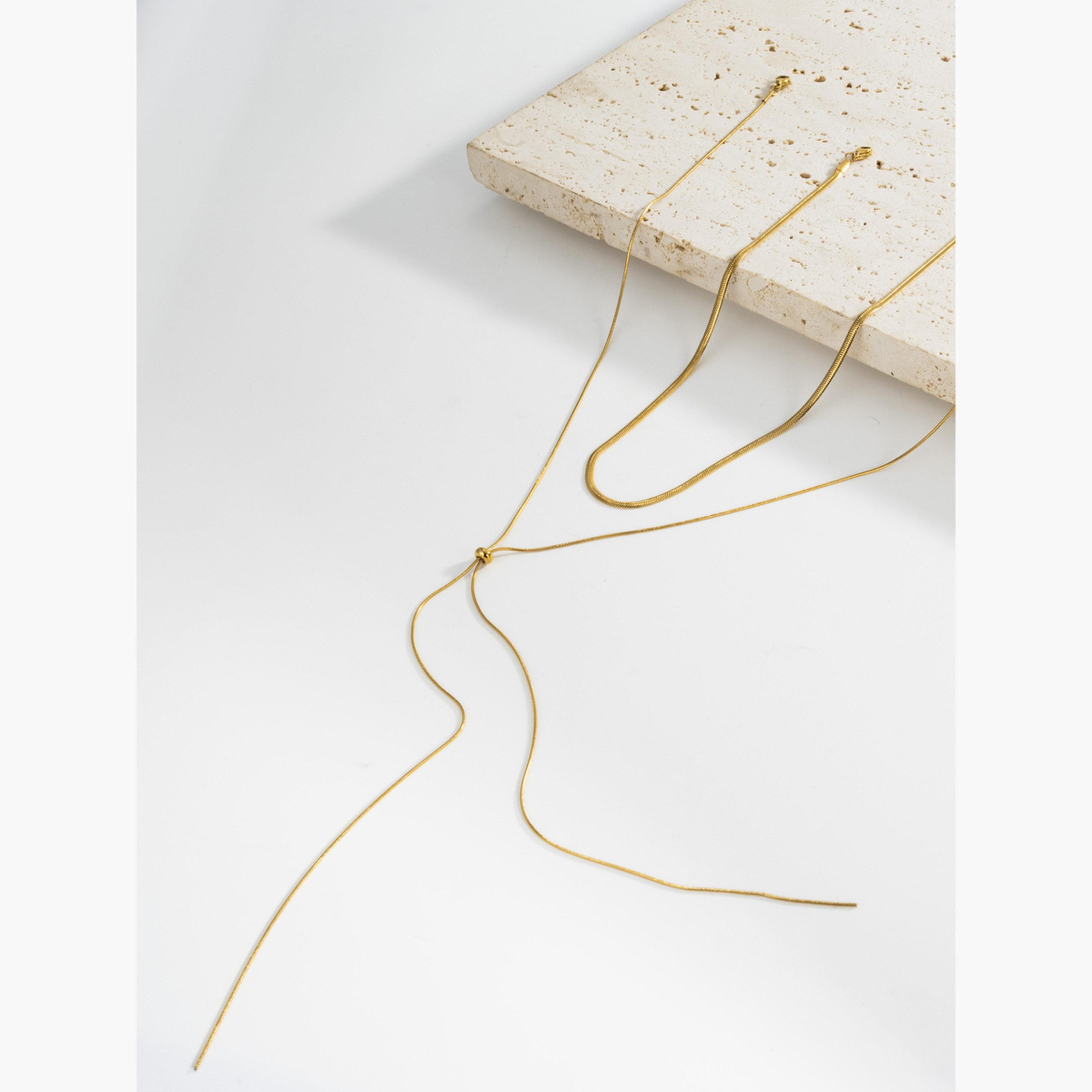 Take Two Women Flat Snake Chain Multi-Layer Necklace-women-watchesandjewellery-jewellery-necklacesandpendants-image-3