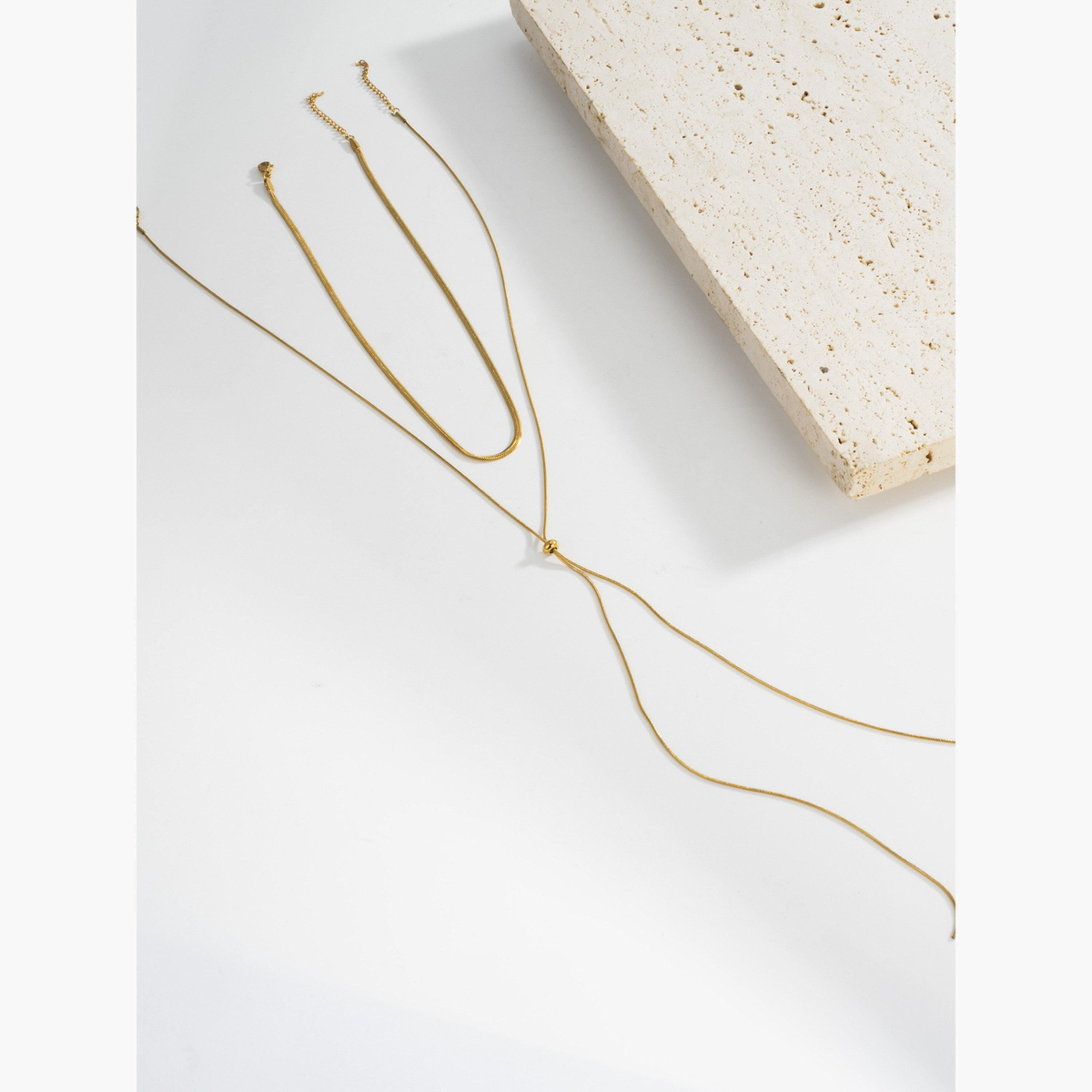 Take Two Women Flat Snake Chain Multi-Layer Necklace-women-watchesandjewellery-jewellery-necklacesandpendants-image-4