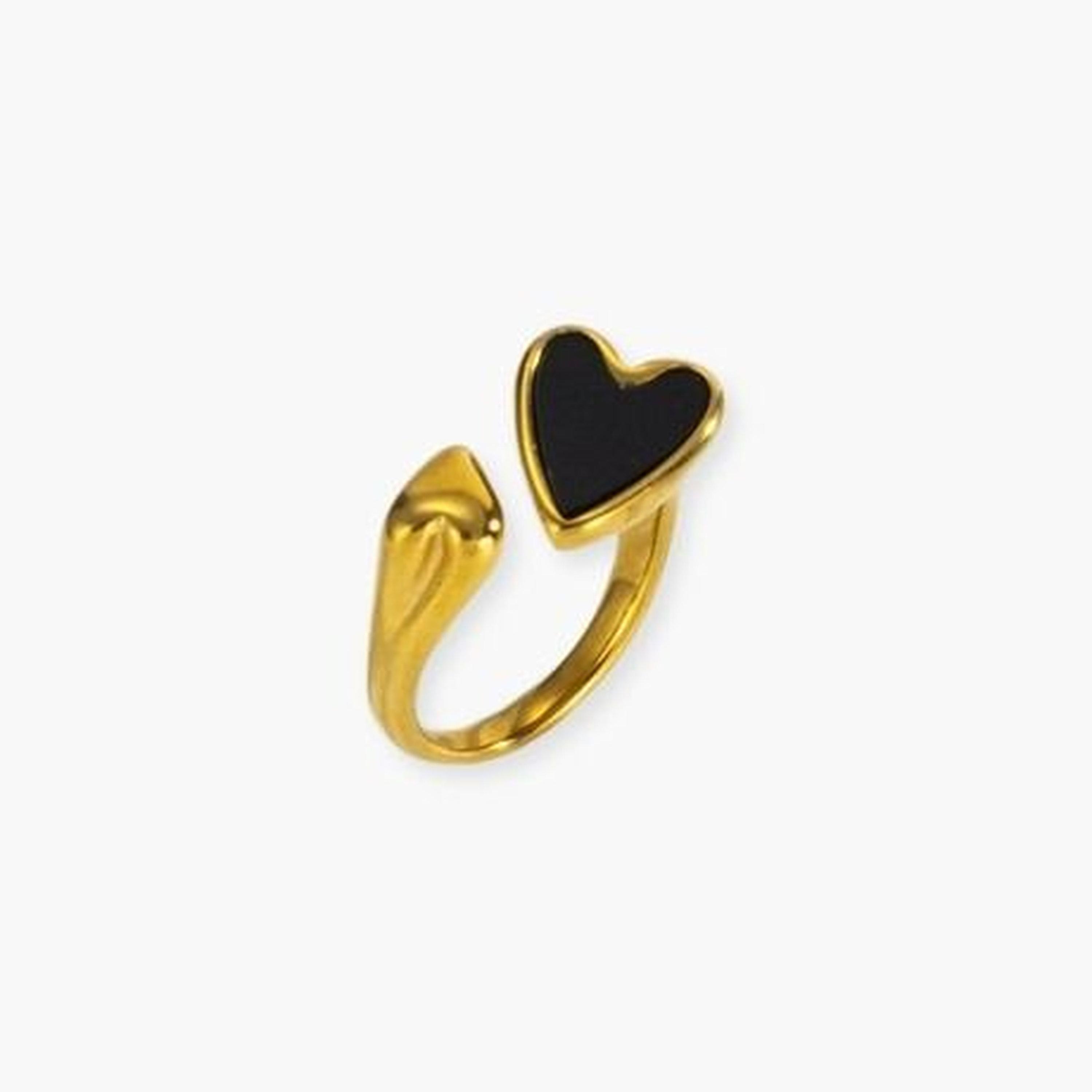 Take Two Women Gold Heart-Shaped Ring-women-watchesandjewellery-jewellery-rings-image-1