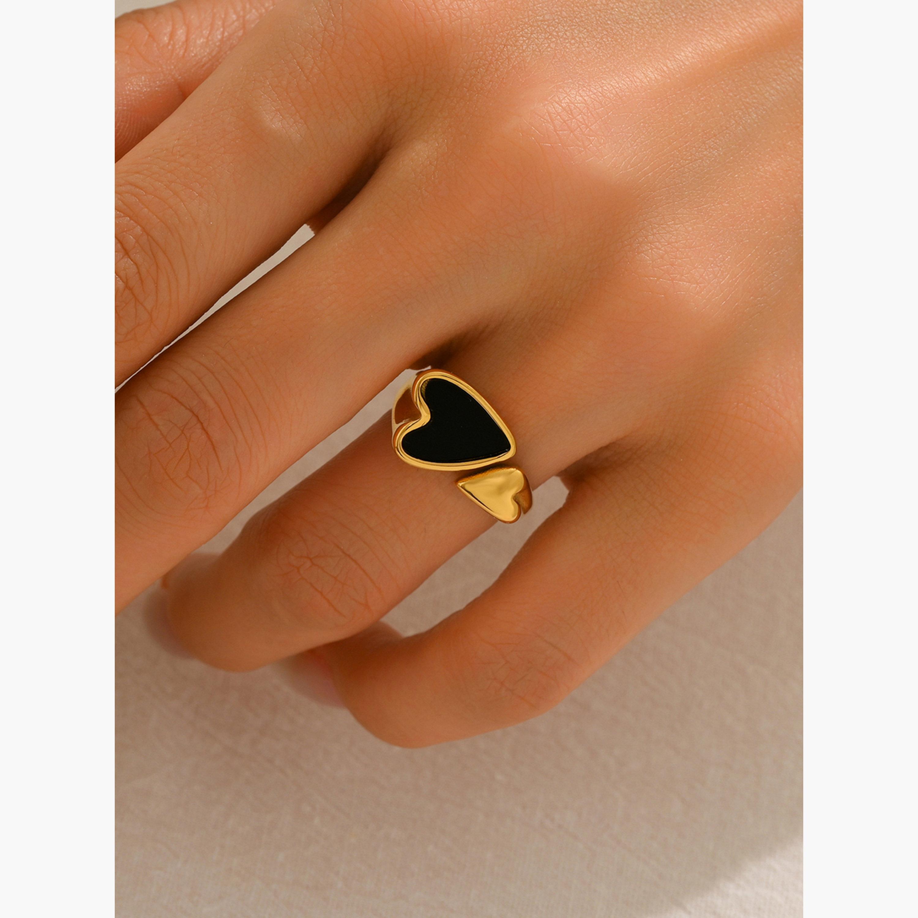 Take Two Women Gold Heart-Shaped Ring-women-watchesandjewellery-jewellery-rings-image-2