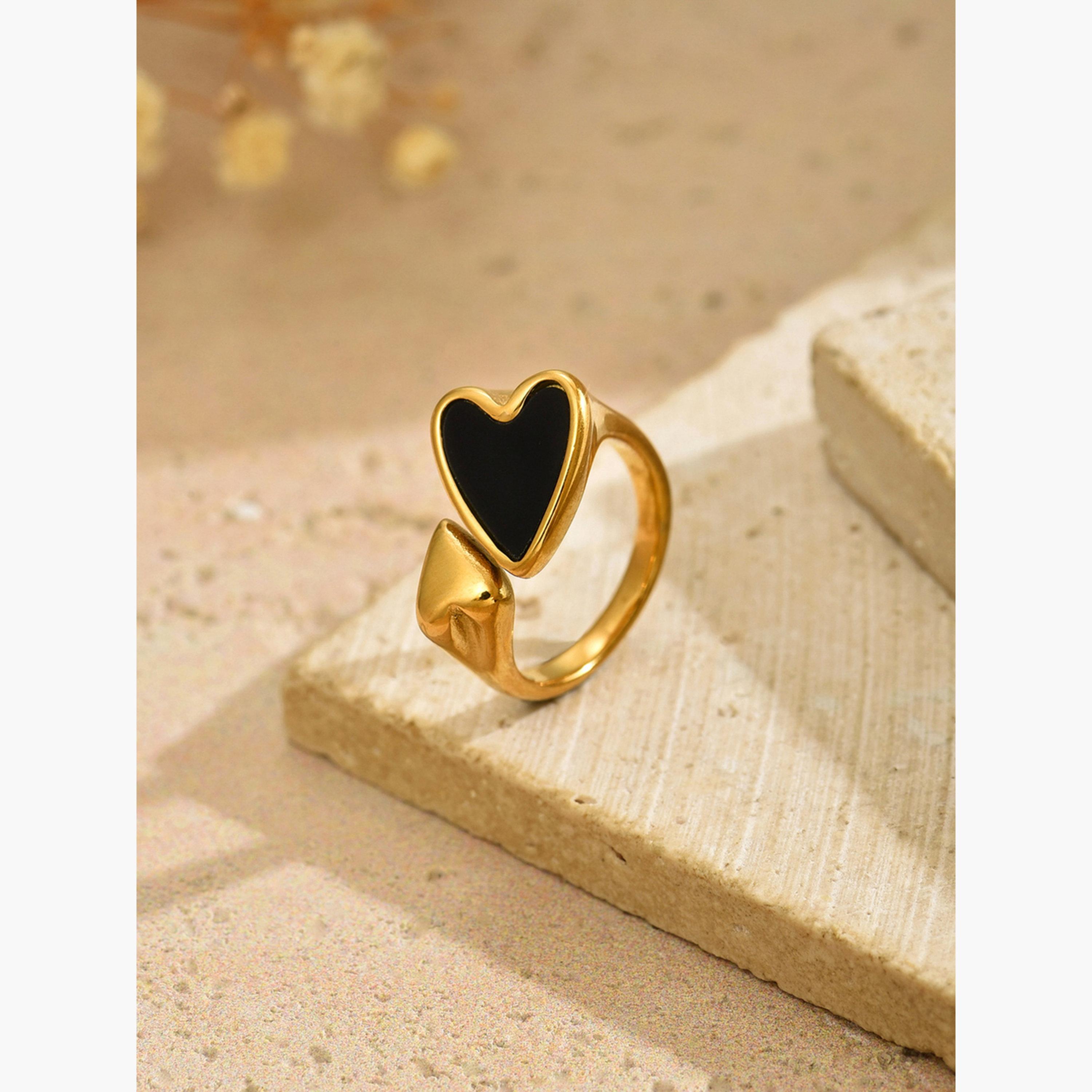 خاتم ذهبي على شكل قلب للنساء من تيك تو-women-watchesandjewellery-jewellery-rings-image-3