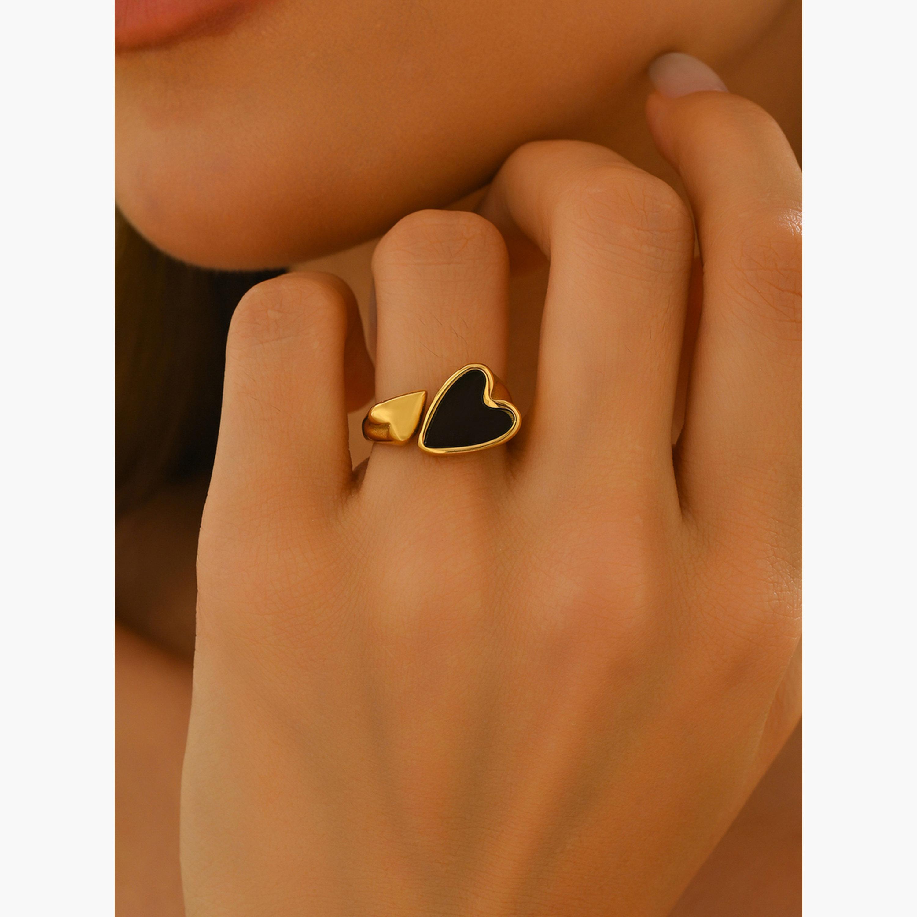 خاتم ذهبي على شكل قلب للنساء من تيك تو-women-watchesandjewellery-jewellery-rings-image-5