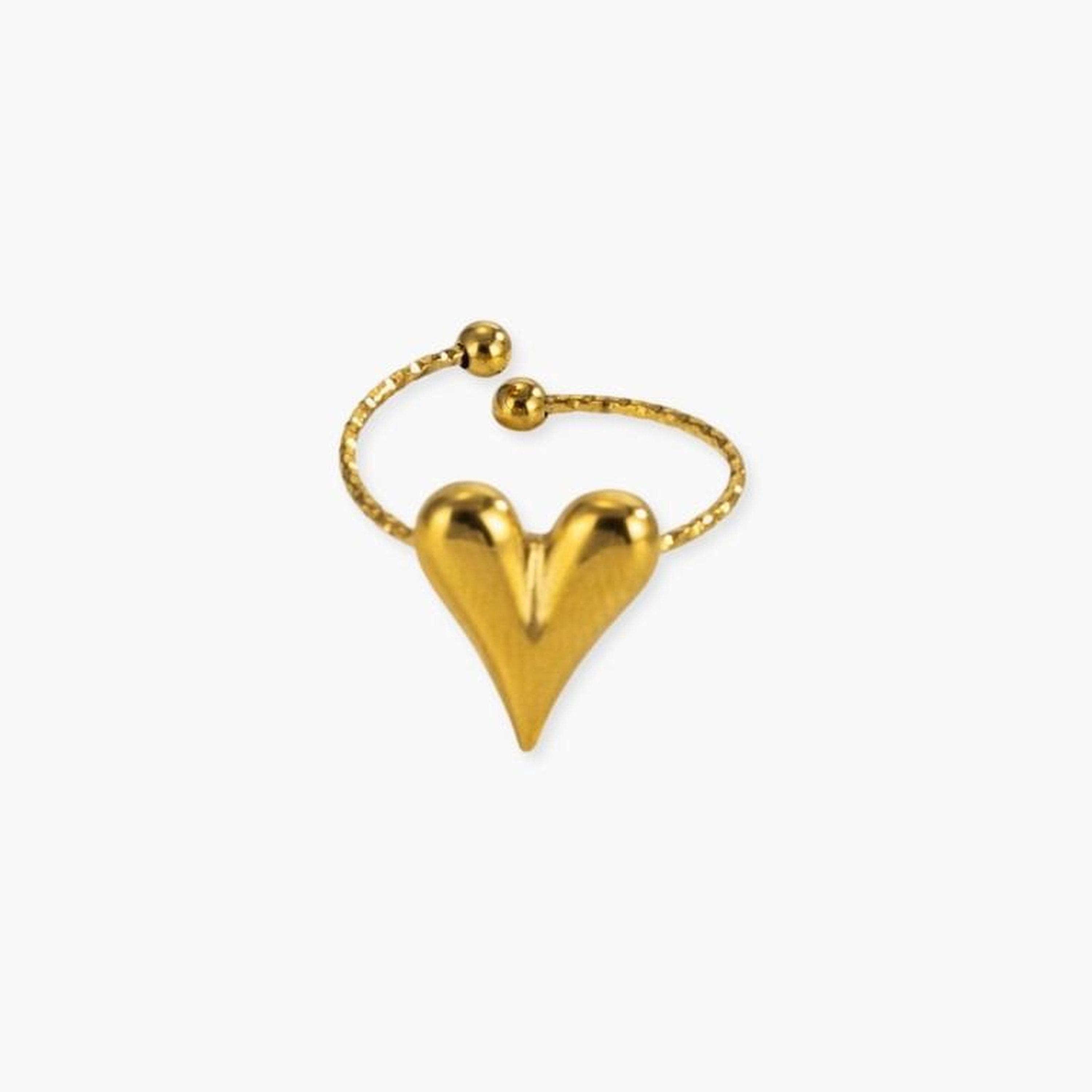 Take Two Women Gold Heart-Shaped Ring-women-watchesandjewellery-jewellery-rings-image-1