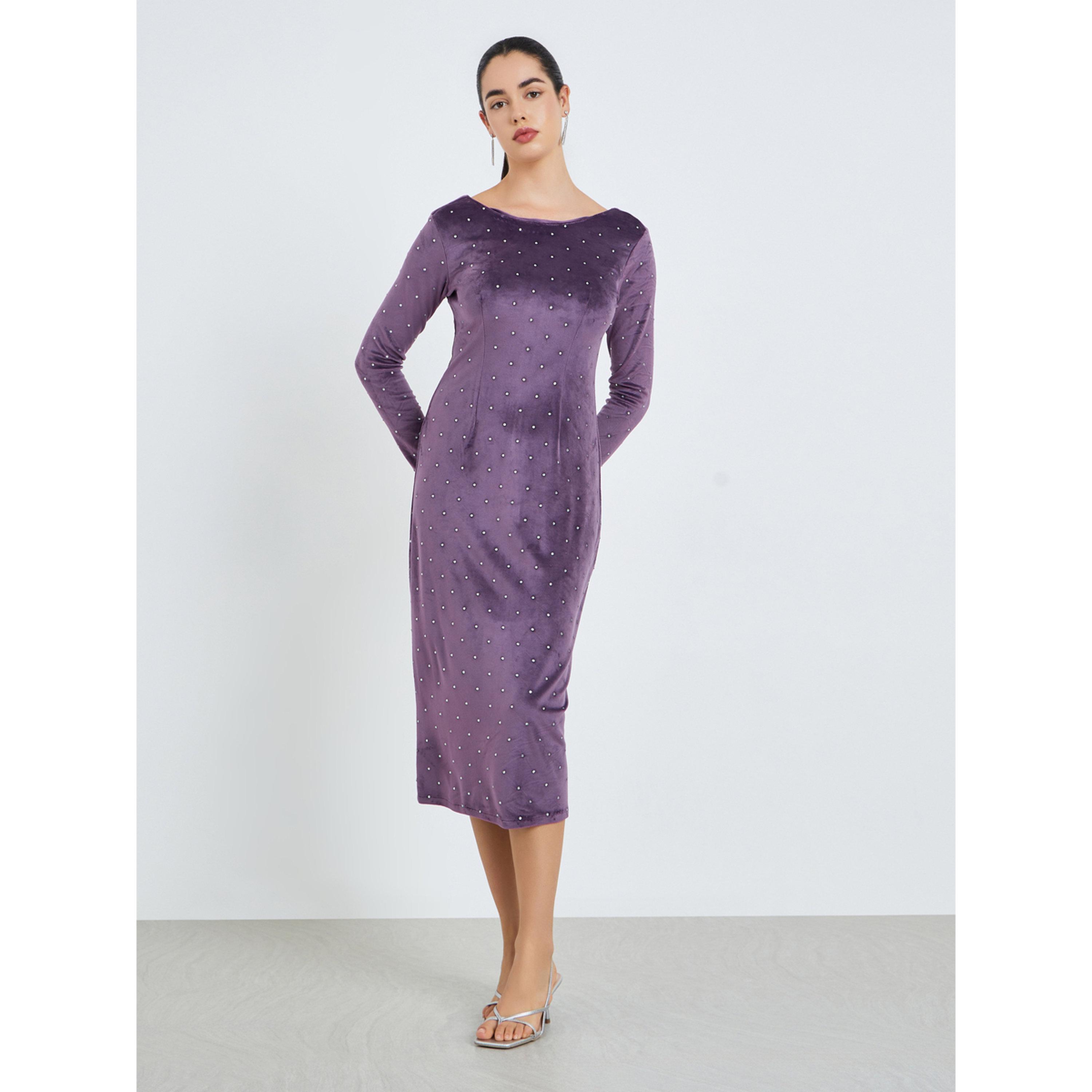 فستان ميدي مزين للنساء-women-clothing-dresses-image-1