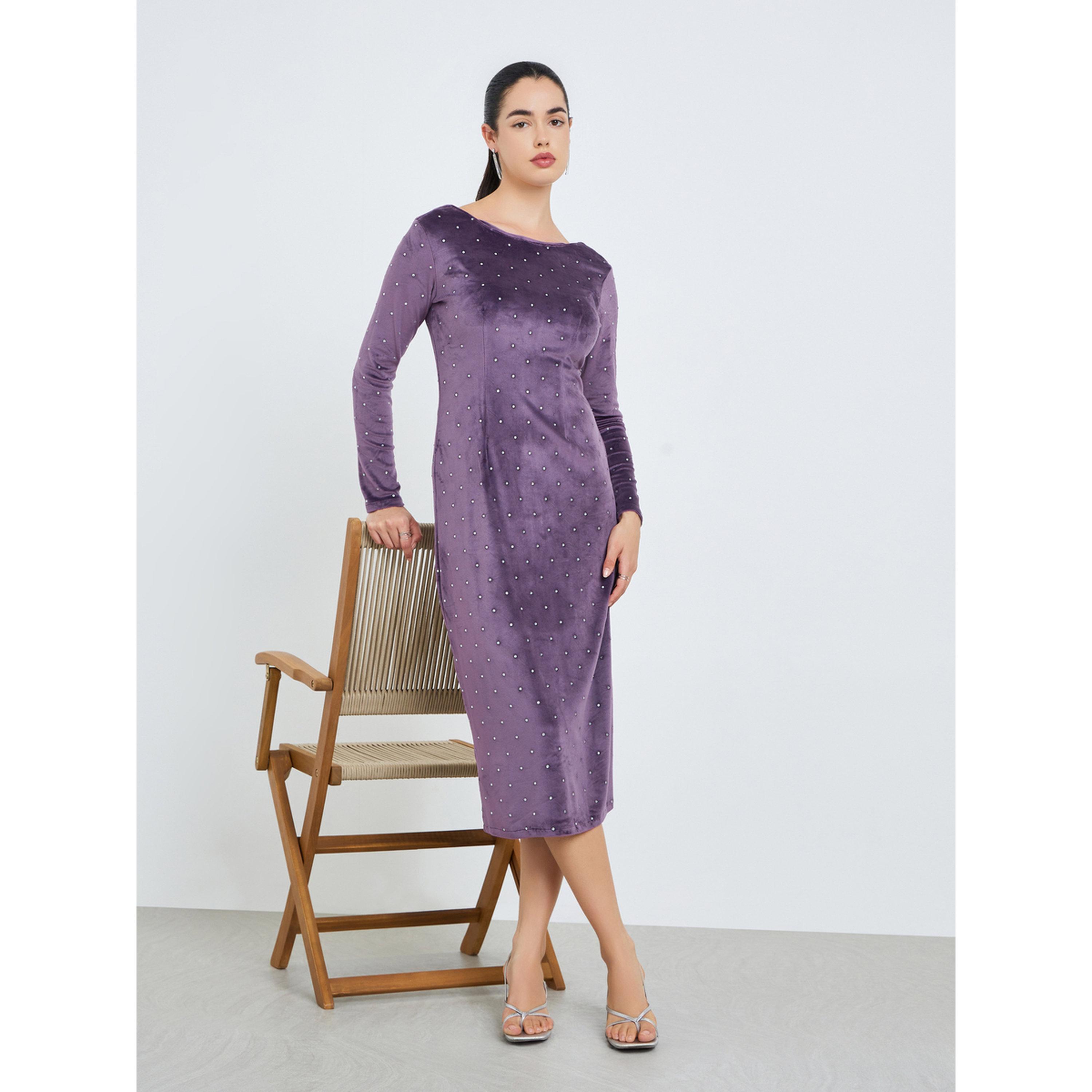 فستان ميدي مزين للنساء-women-clothing-dresses-image-2