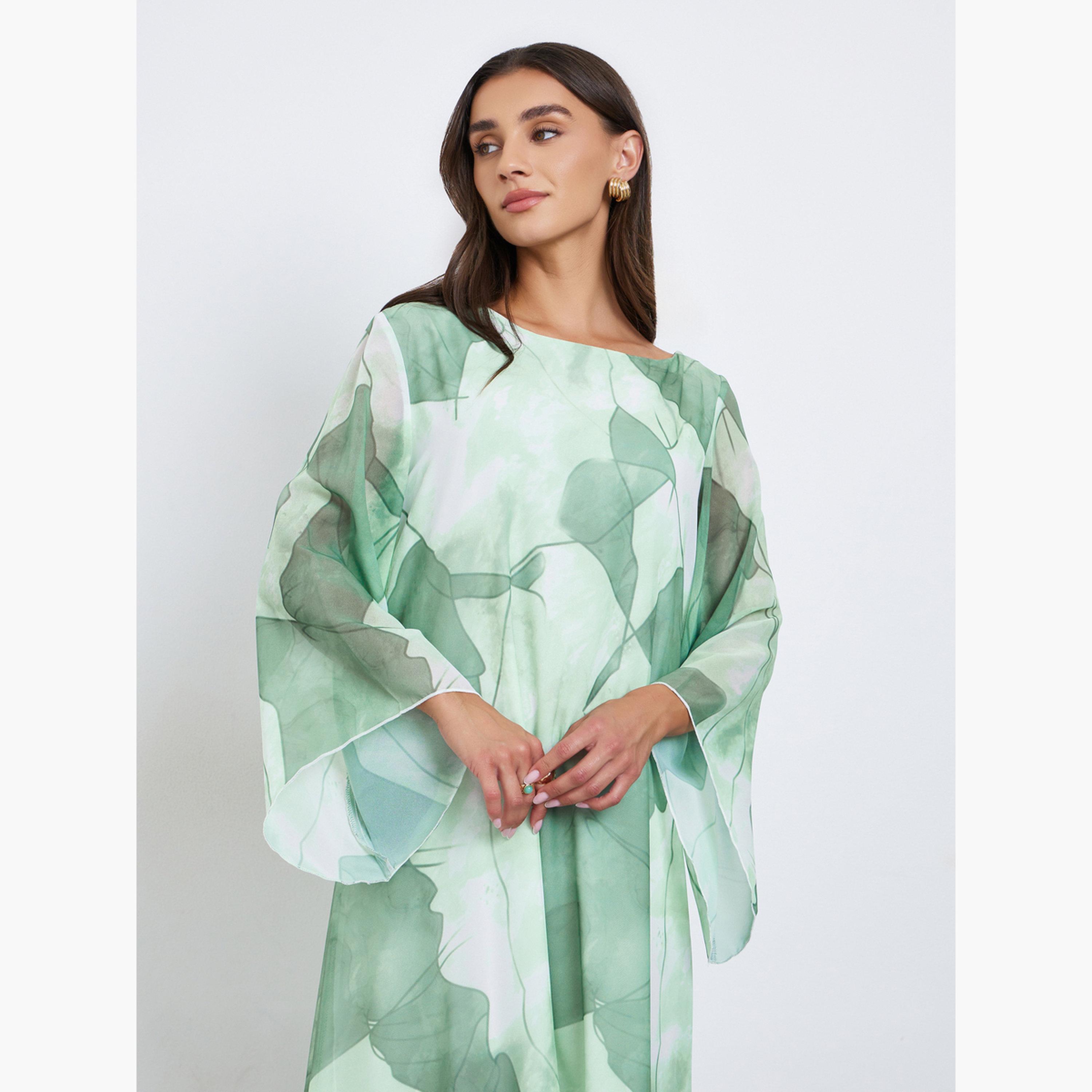 Styli All Over Print Long Sleeve Jalabiya-women-arabicclothing-jalabiyas-image-3