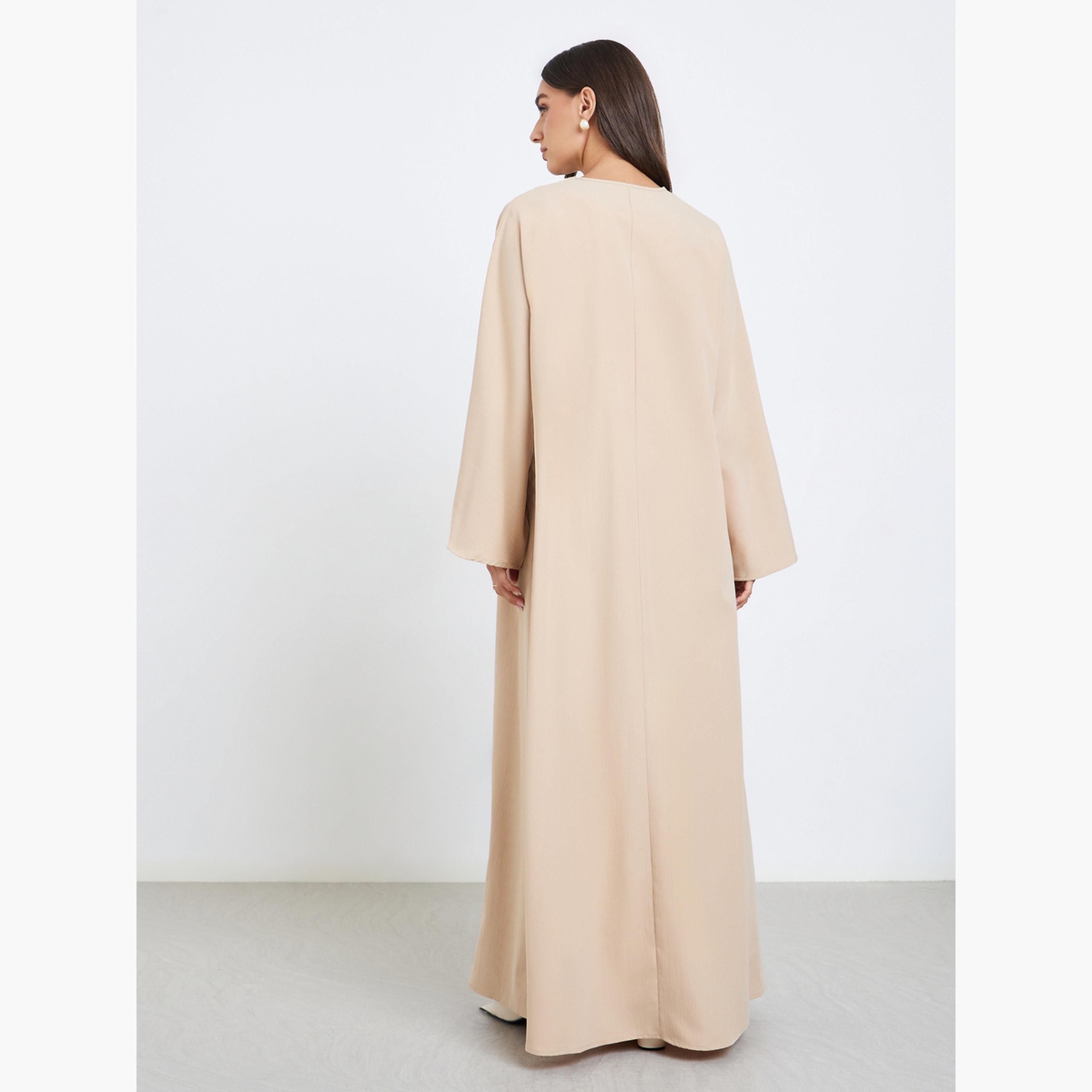 Styli Solid Knot Detail Abaya-women-arabicclothing-abayas-image-3