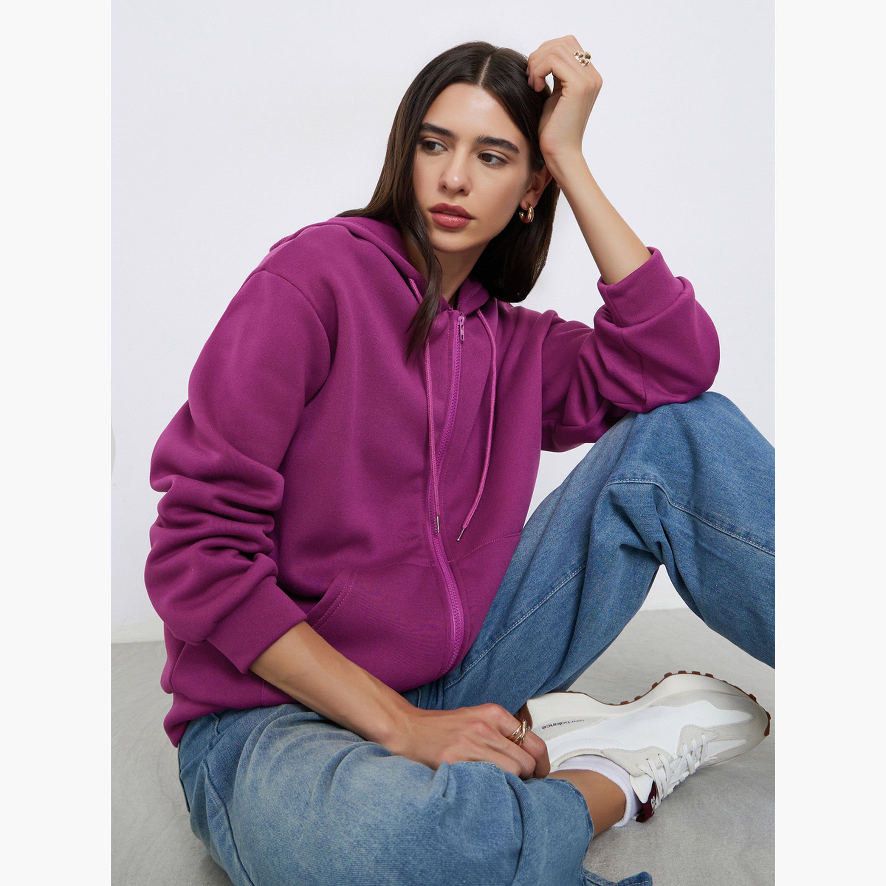 ستايلي - سترة أرجوانية مريحة بغطاء رأس-women-winterwear-coatsandjackets-jackets-image-3