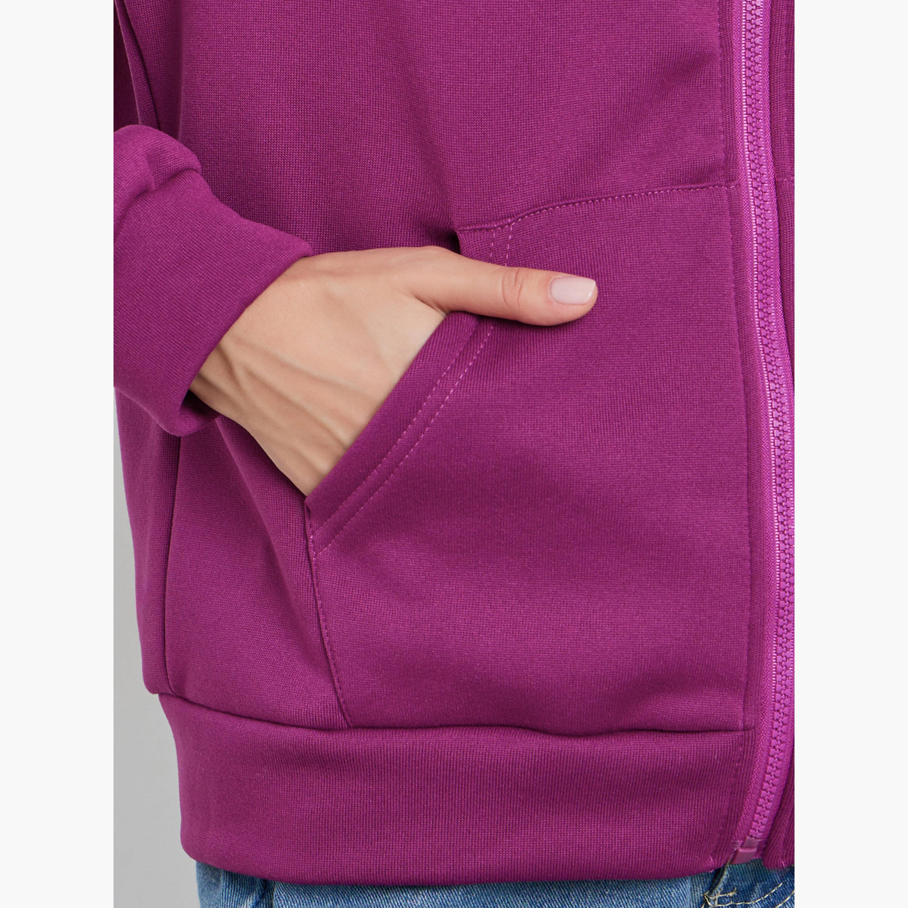 Styli Solid Hooded Neck Long Sleeves Women's Zip Through Sweatshirt-women-winterwear-coatsandjackets-jackets-image-4