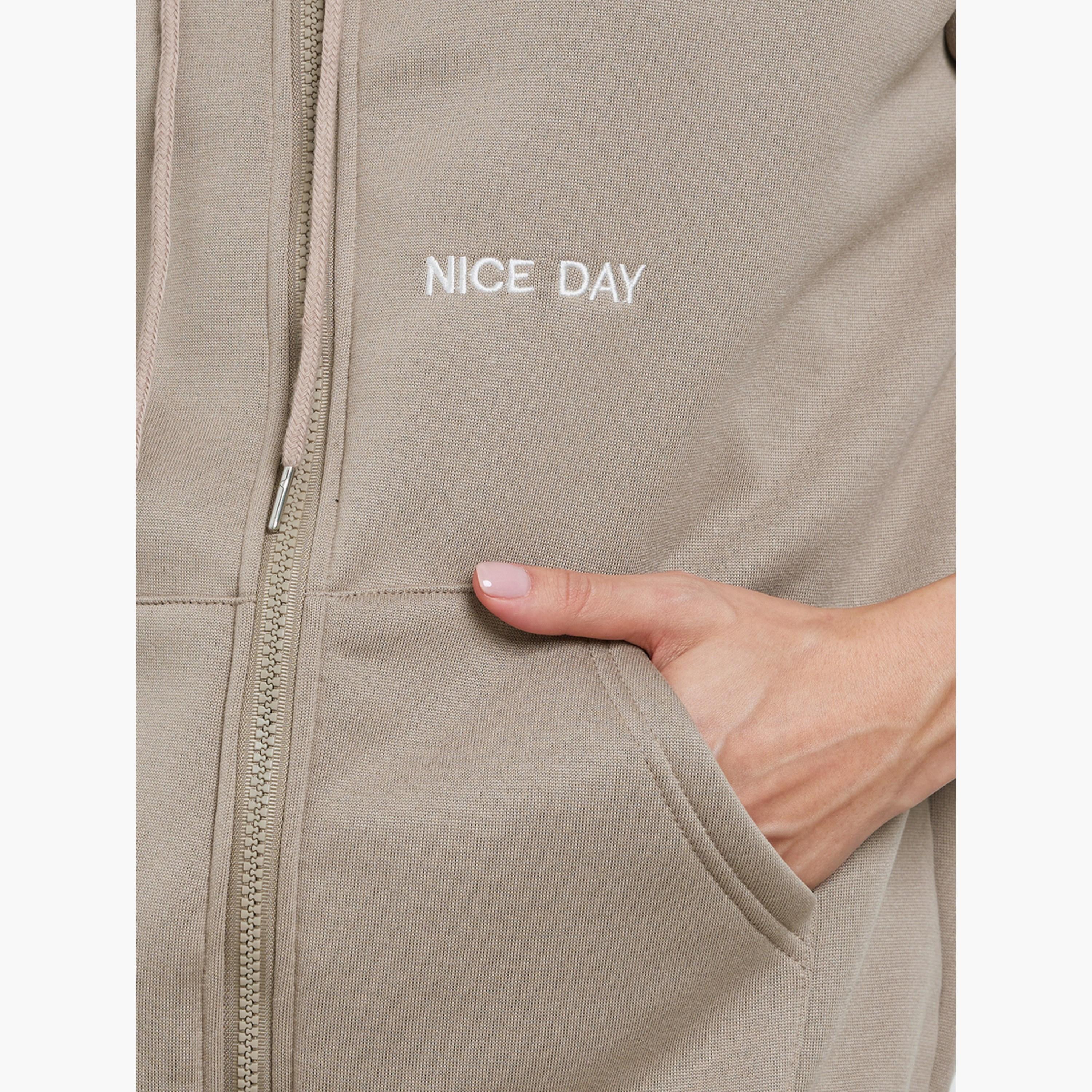 Styli Embroidered Hooded Neck Long Sleeves Women's Zip Through Sweatshirt-women-winterwear-coatsandjackets-jackets-image-4