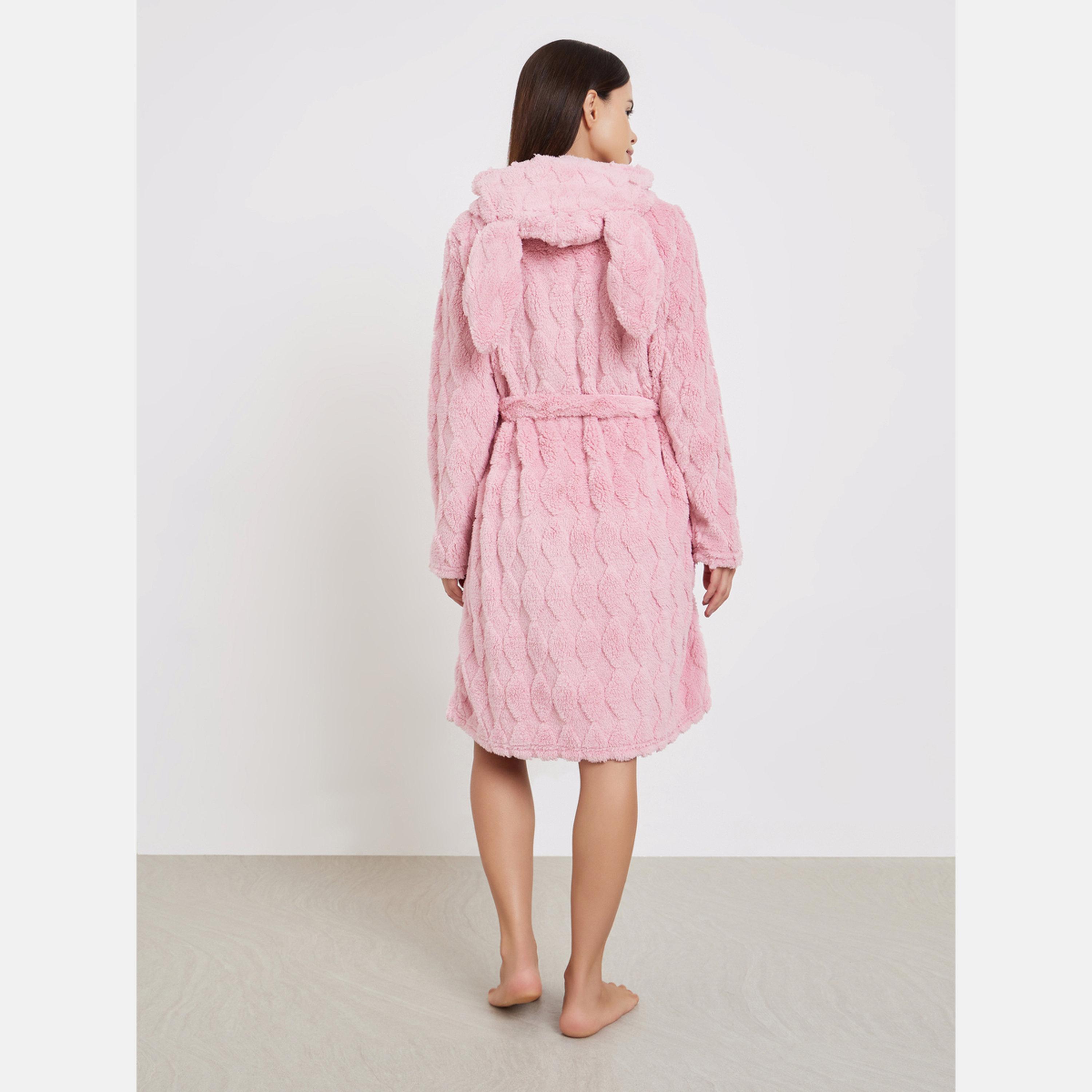 Styli Pink Bear Hooded Robe-women-clothing-nightwear-robes-image-4