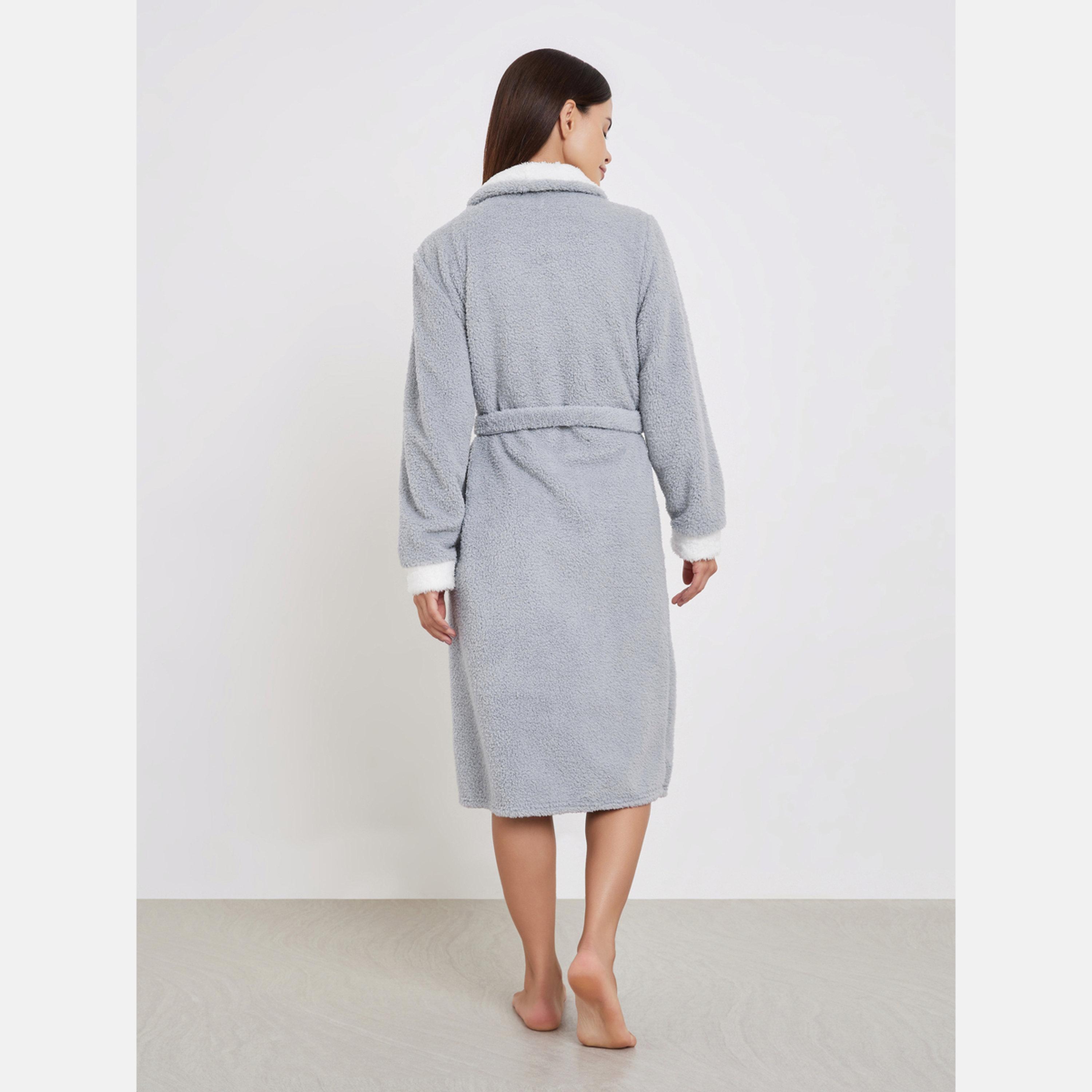 ستايلي - روب باندا رمادي من القطيفة-women-clothing-nightwear-robes-image-4