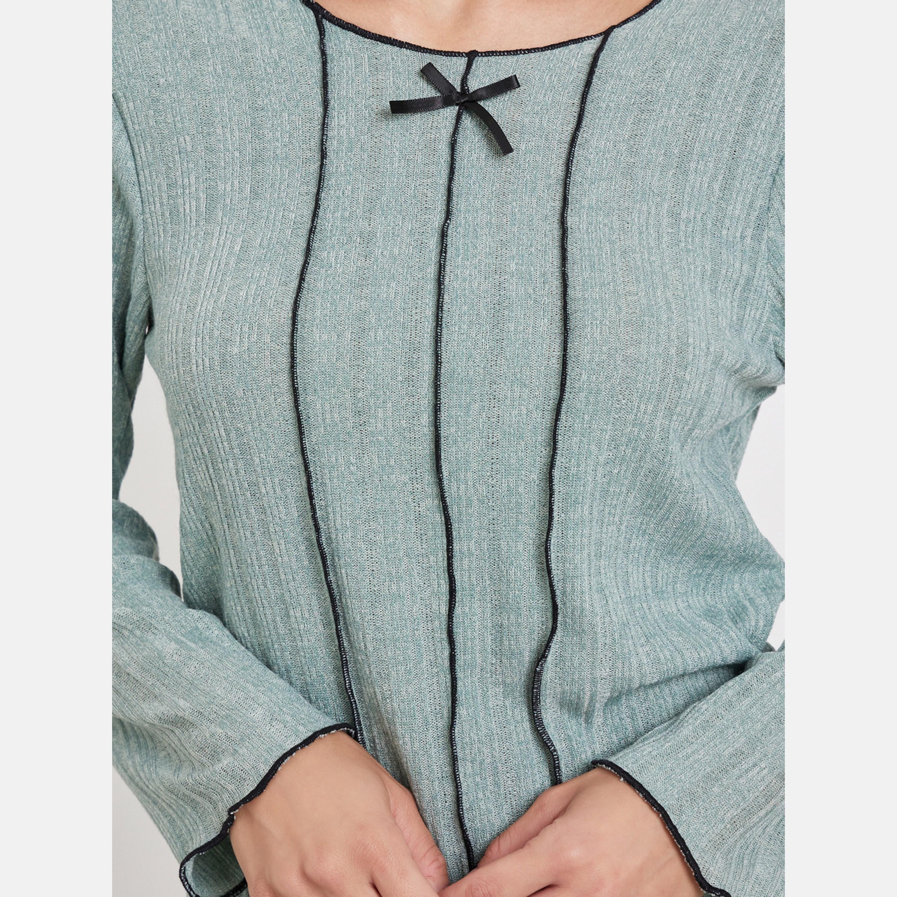 Styli Pipping Detail T-Shirt and Long Pyjama Set-women-clothing-nightwear-pyjamas-longsets-image-3