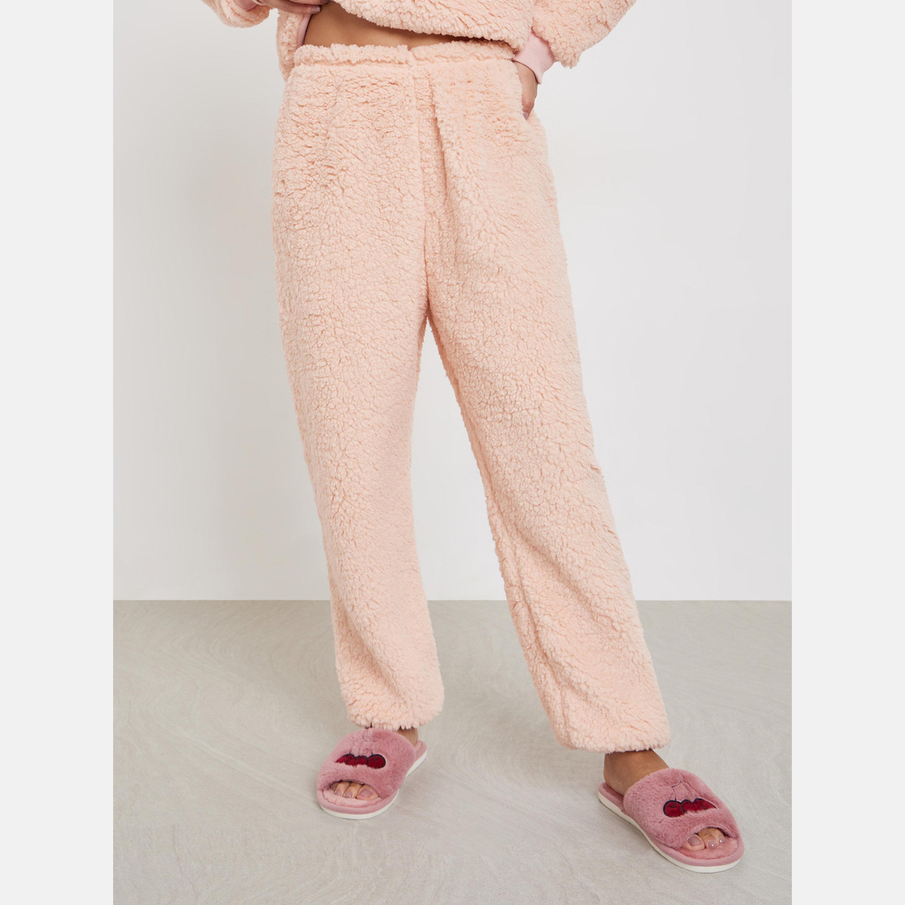 ستايلي - بيجام بنطال طويل و هودي صوف بلون الخوخ-women-clothing-nightwear-pyjamas-longsets-image-4