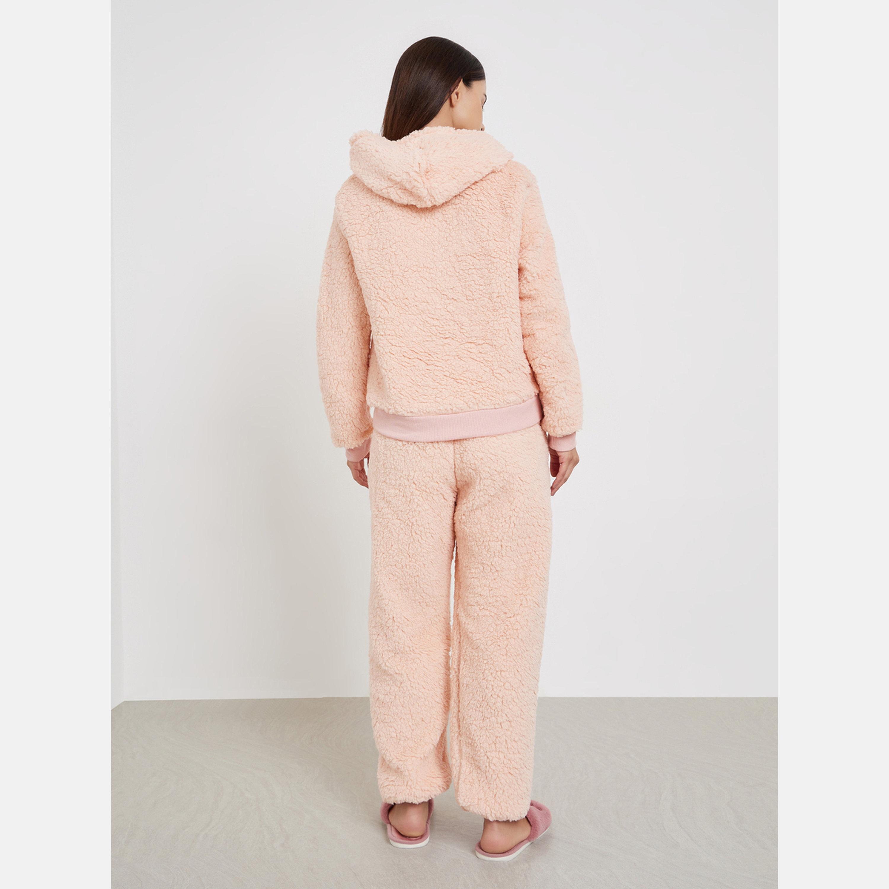 ستايلي - بيجام بنطال طويل و هودي صوف بلون الخوخ-women-clothing-nightwear-pyjamas-longsets-image-5