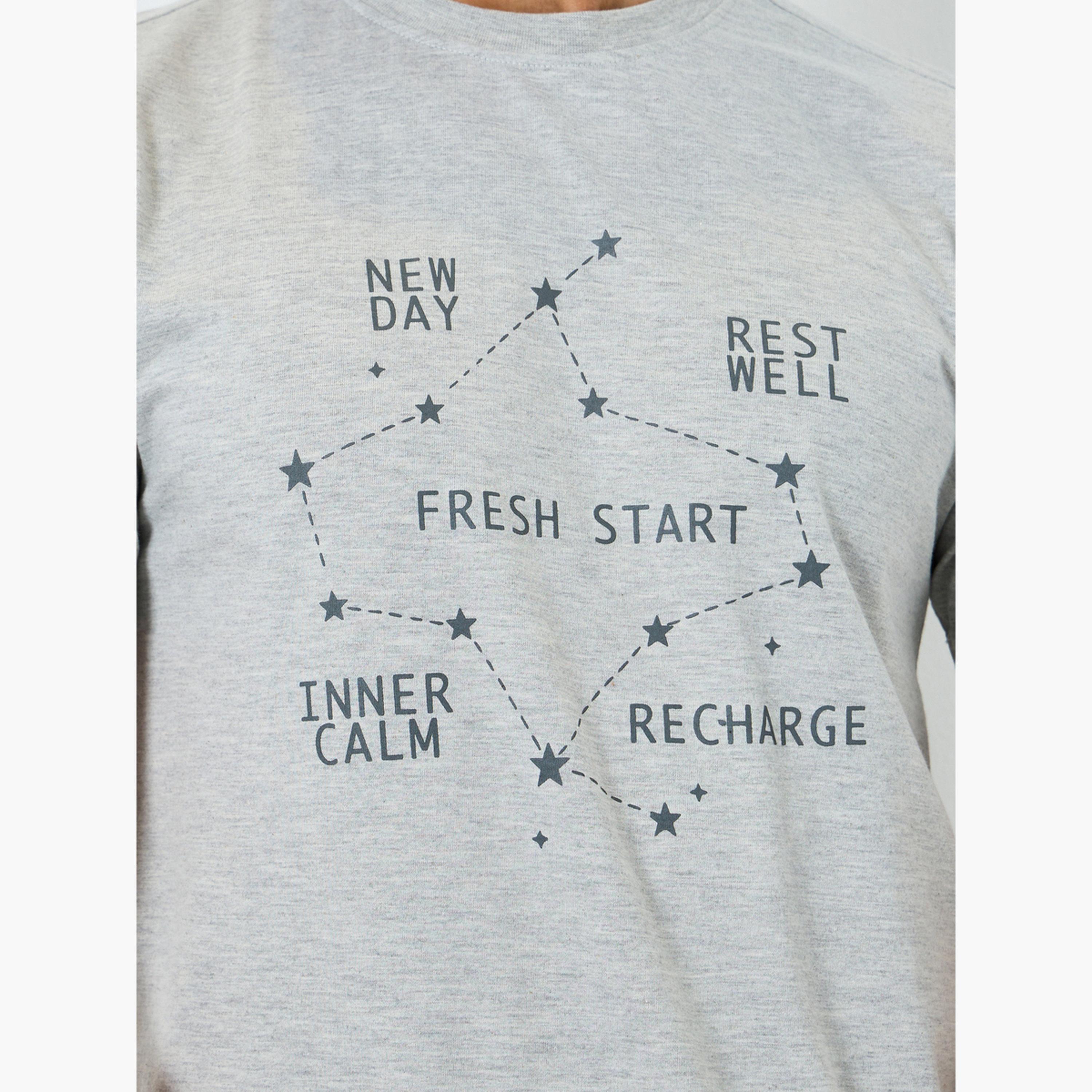 Styli Men Printed Knit T-Shirt and Shorts Set-men-clothing-nightwear-sets-image-5