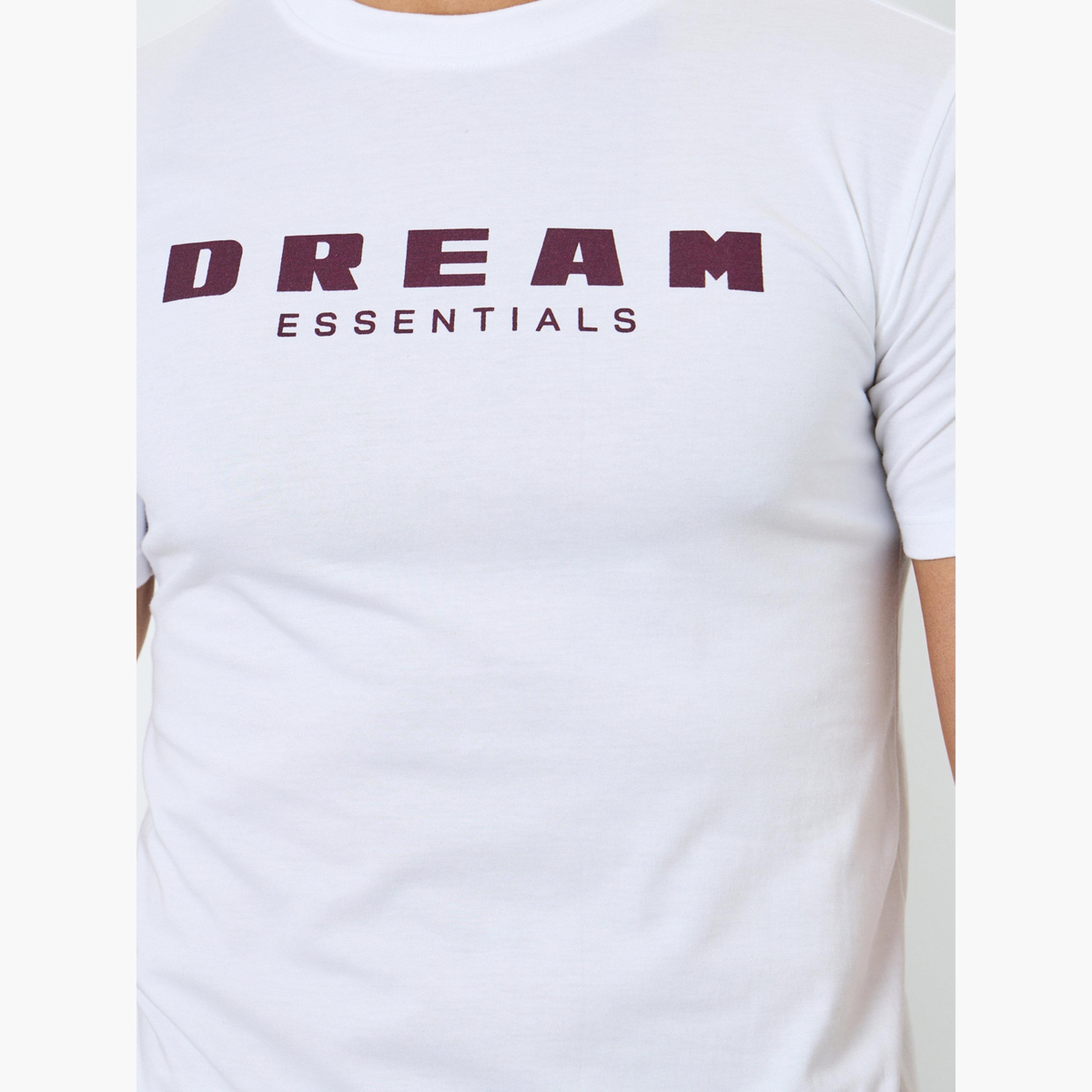 Styli Men White Slogan Print T-Shirt and Shorts Pyjama Set-men-clothing-nightwear-sets-image-3