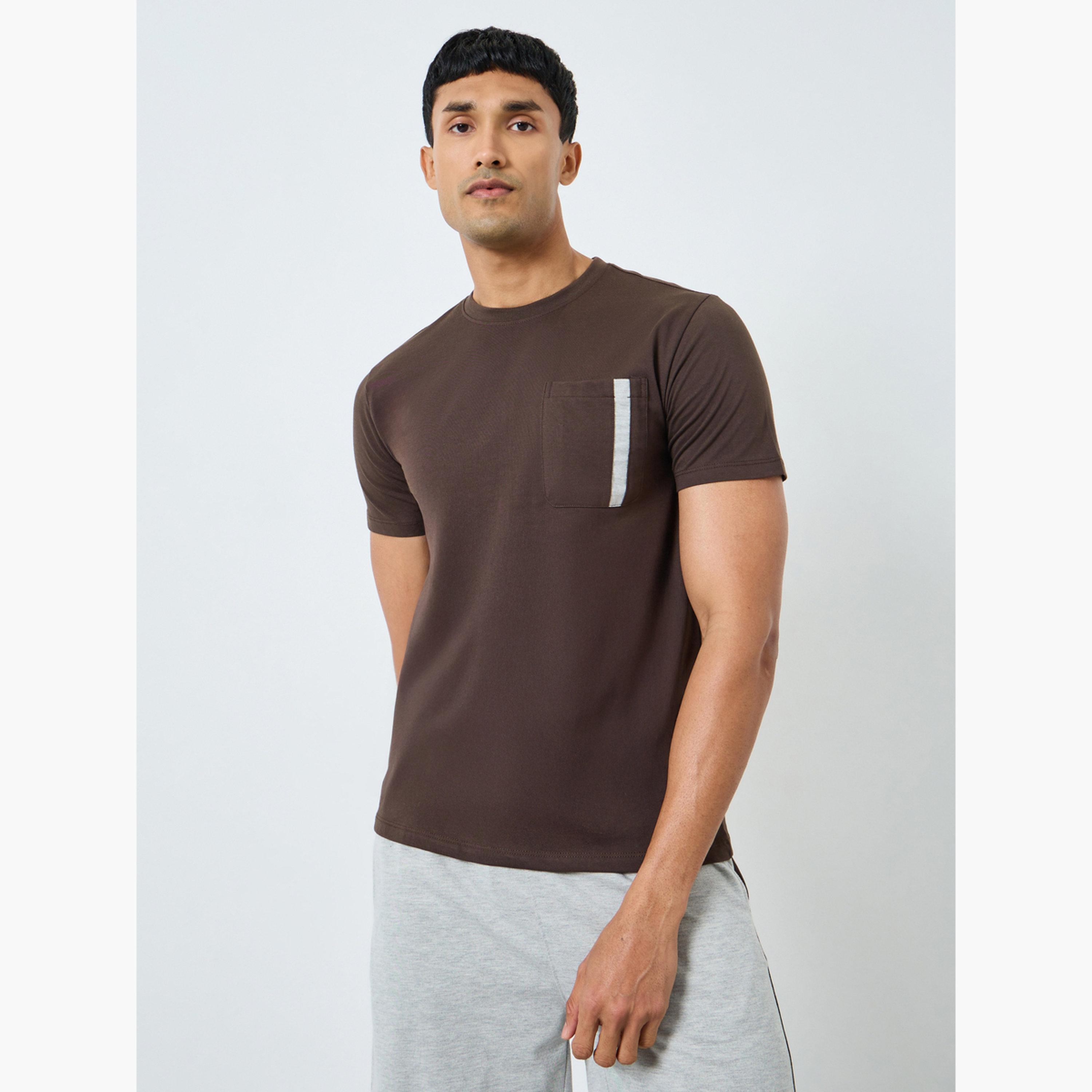 Styli Men Grey Knitted T-Shirt and Shorts Pyjama Set-men-clothing-nightwear-sets-image-2