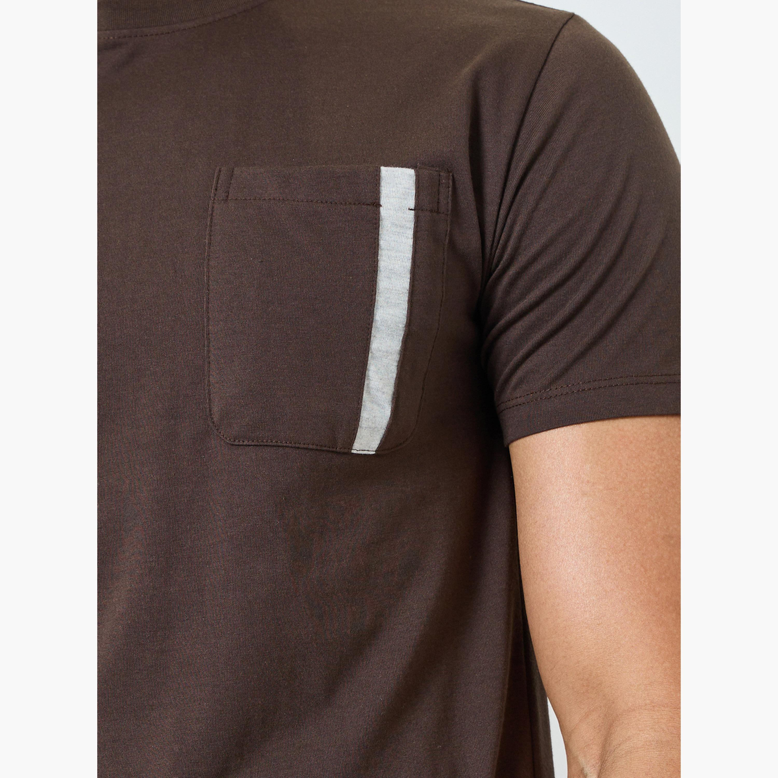 Styli Men Grey Knitted T-Shirt and Shorts Pyjama Set-men-clothing-nightwear-sets-image-3