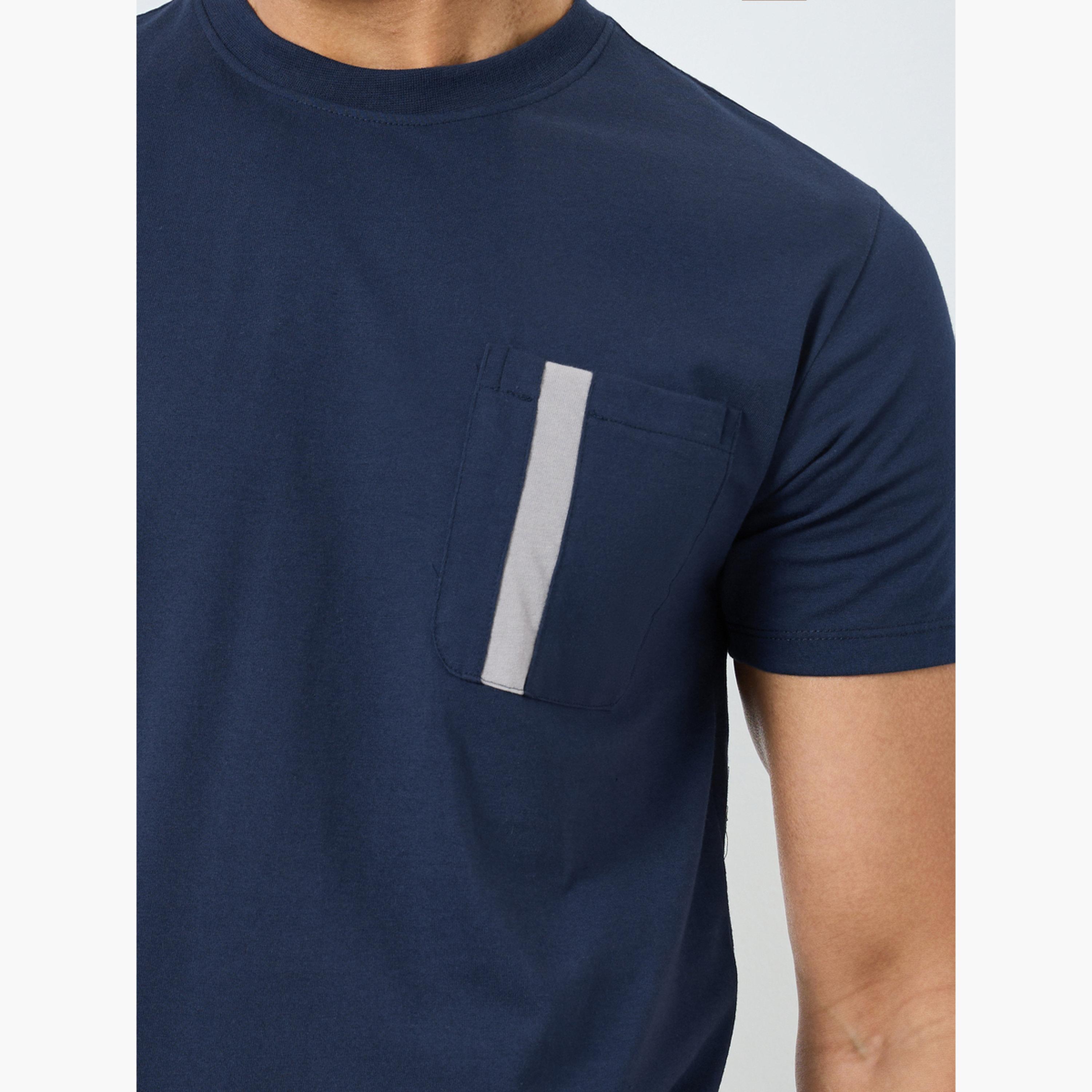 Styli Men Solid Round Neck T-Shirt and Shorts Set-men-clothing-nightwear-sets-image-5