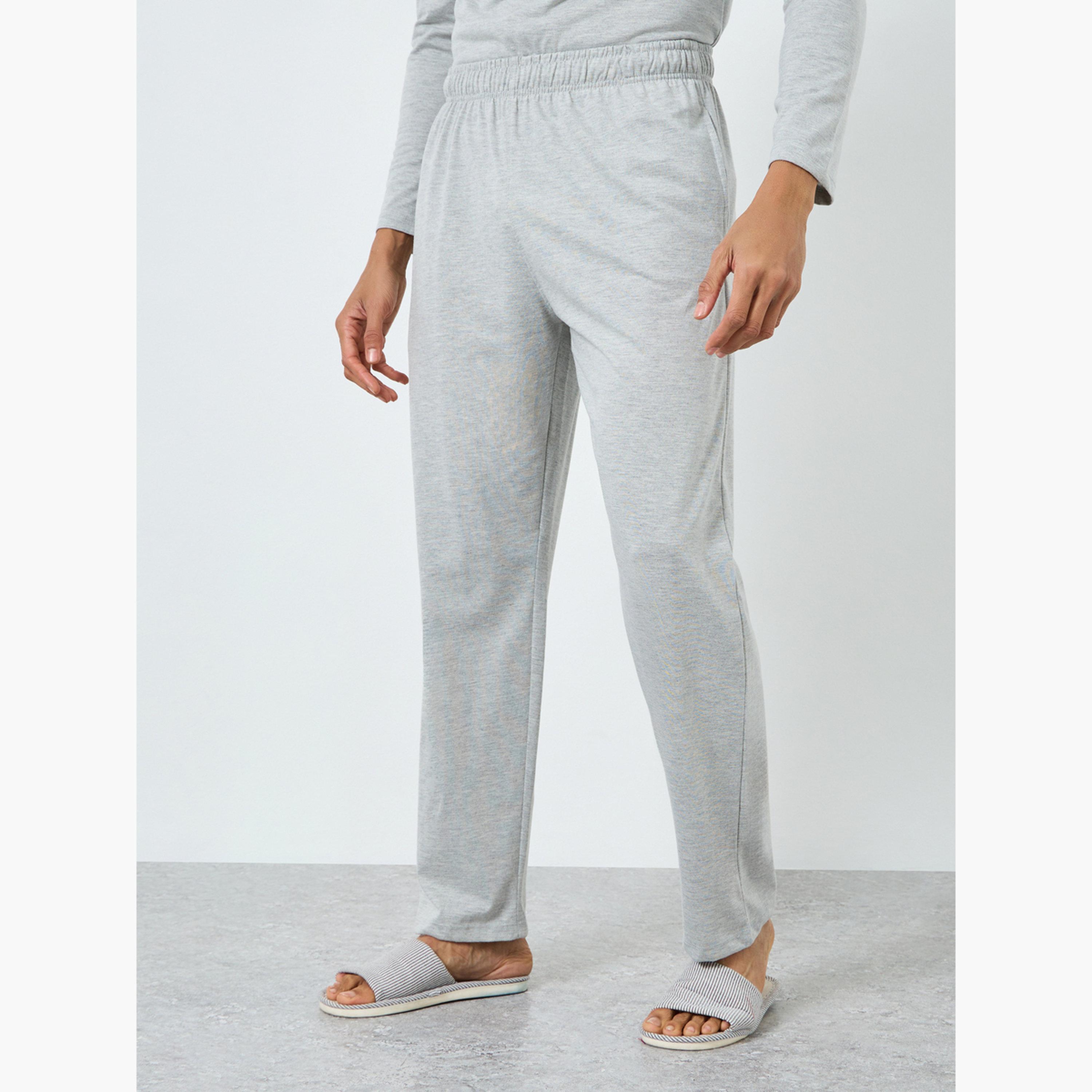 Styli Men Grey Long Sleeve T-Shirt and Pyjama Set-men-clothing-nightwear-sets-image-4