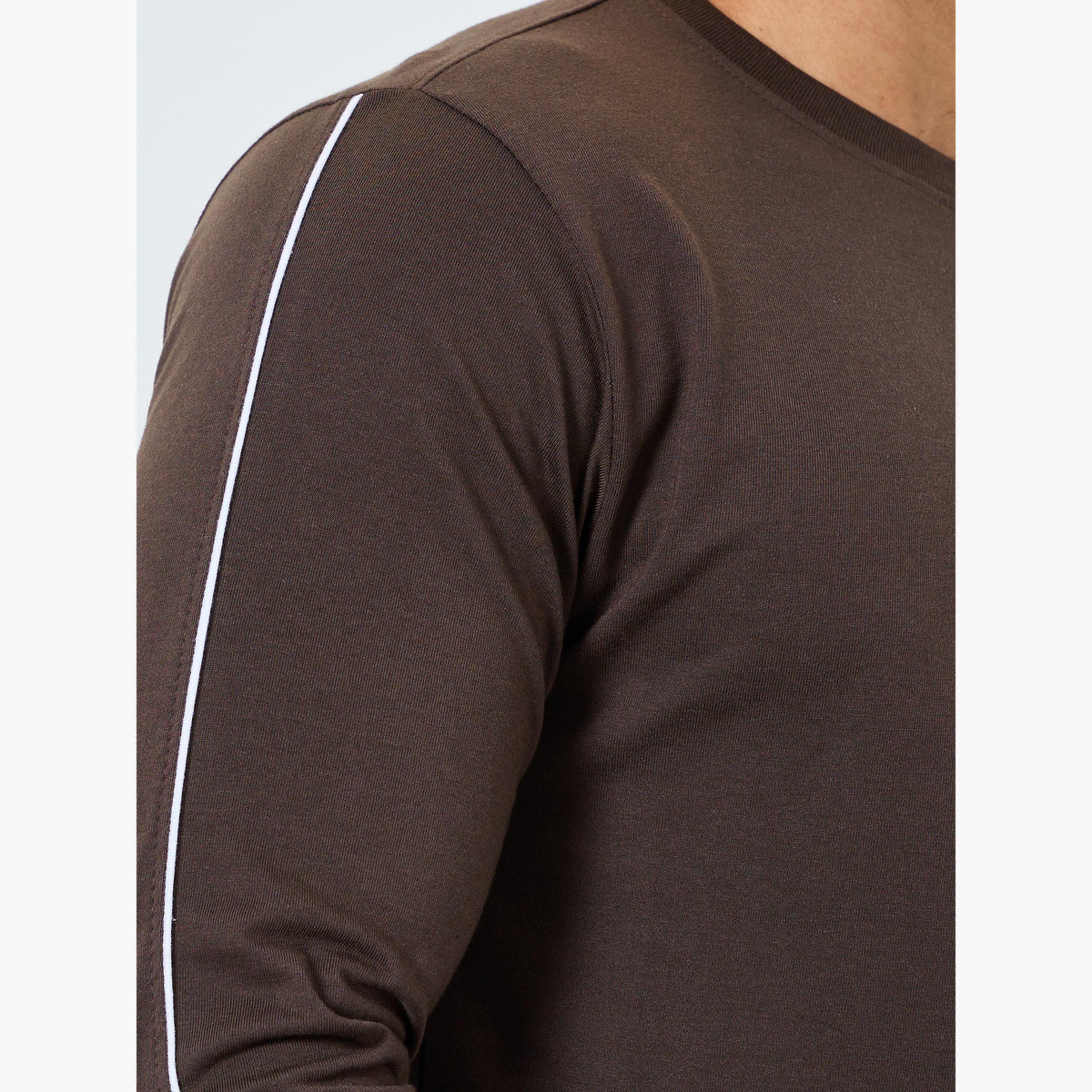 Styli Men Solid Long Sleeves T-Shirt and Pyjama Set-men-clothing-nightwear-sets-image-5