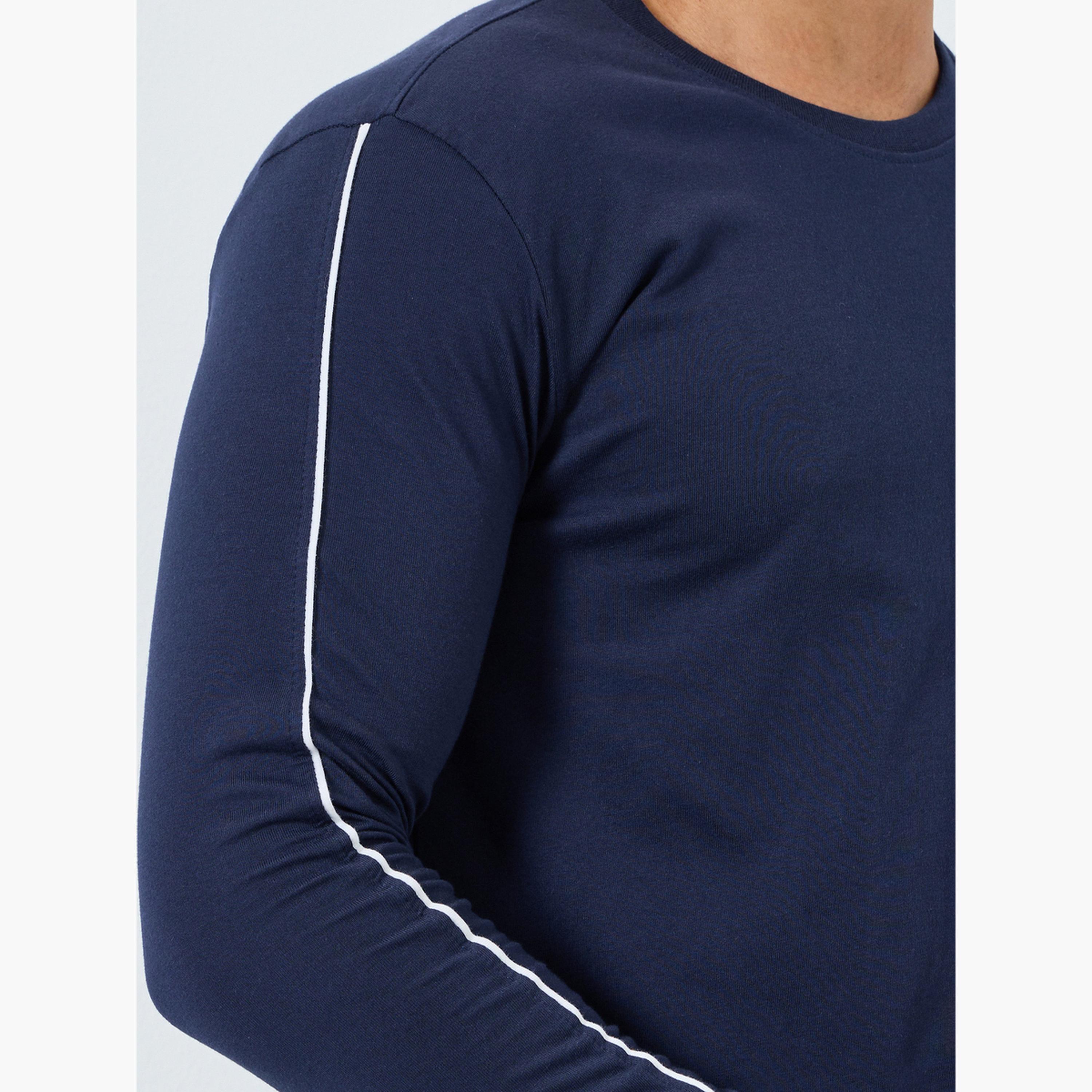 Styli Men Solid Long Sleeves T-Shirt and Pyjama Set-men-clothing-nightwear-sets-image-4
