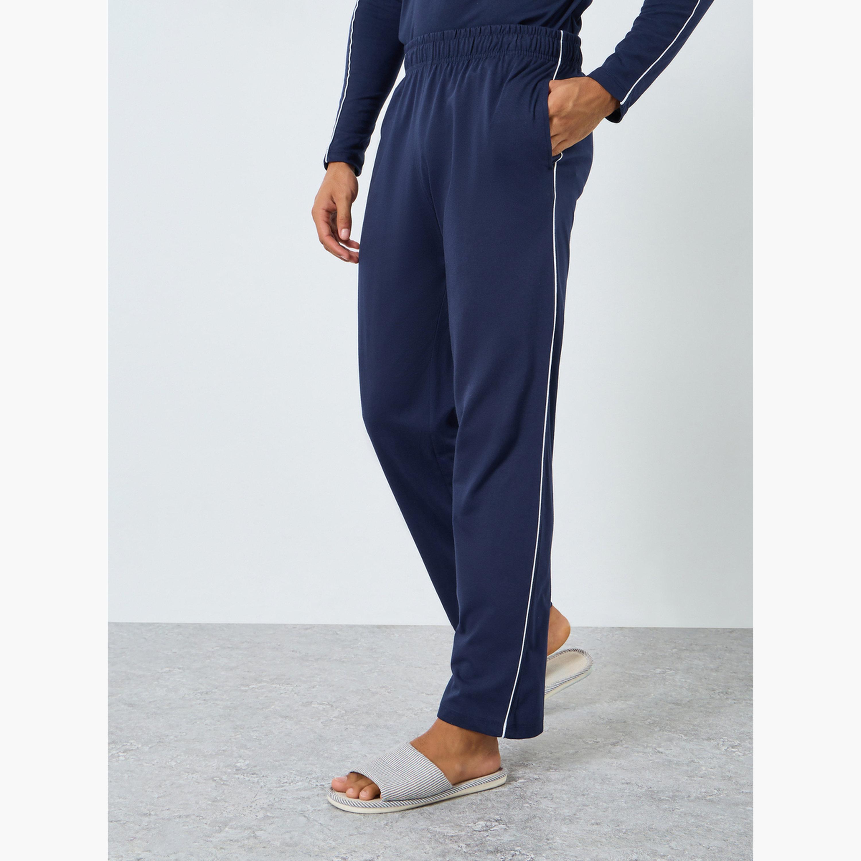 Styli Men Solid Long Sleeves T-Shirt and Pyjama Set-men-clothing-nightwear-sets-image-5