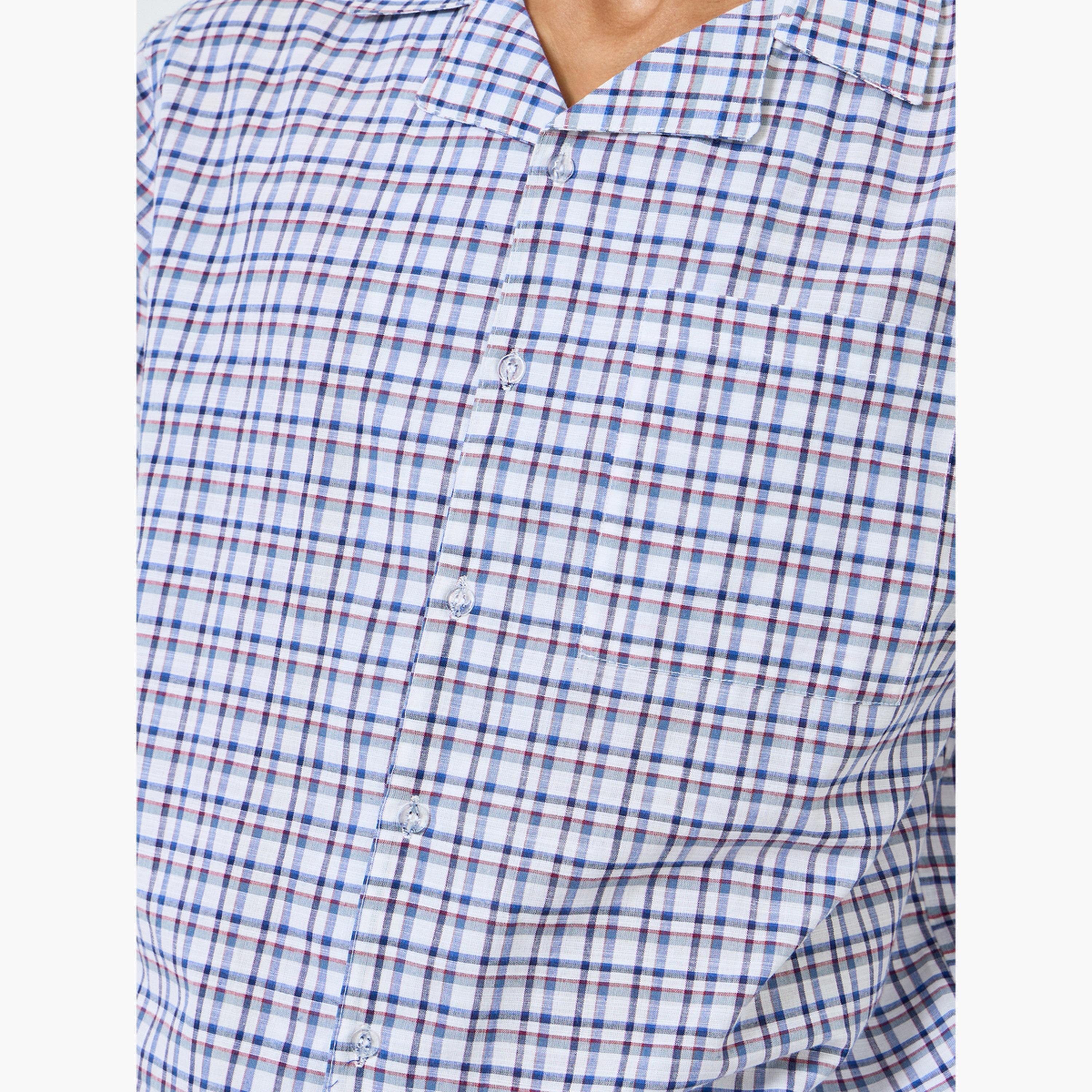 Styli Men Relaxed Fit Checked Shirt and Pyjama Set-men-clothing-nightwear-sets-image-3