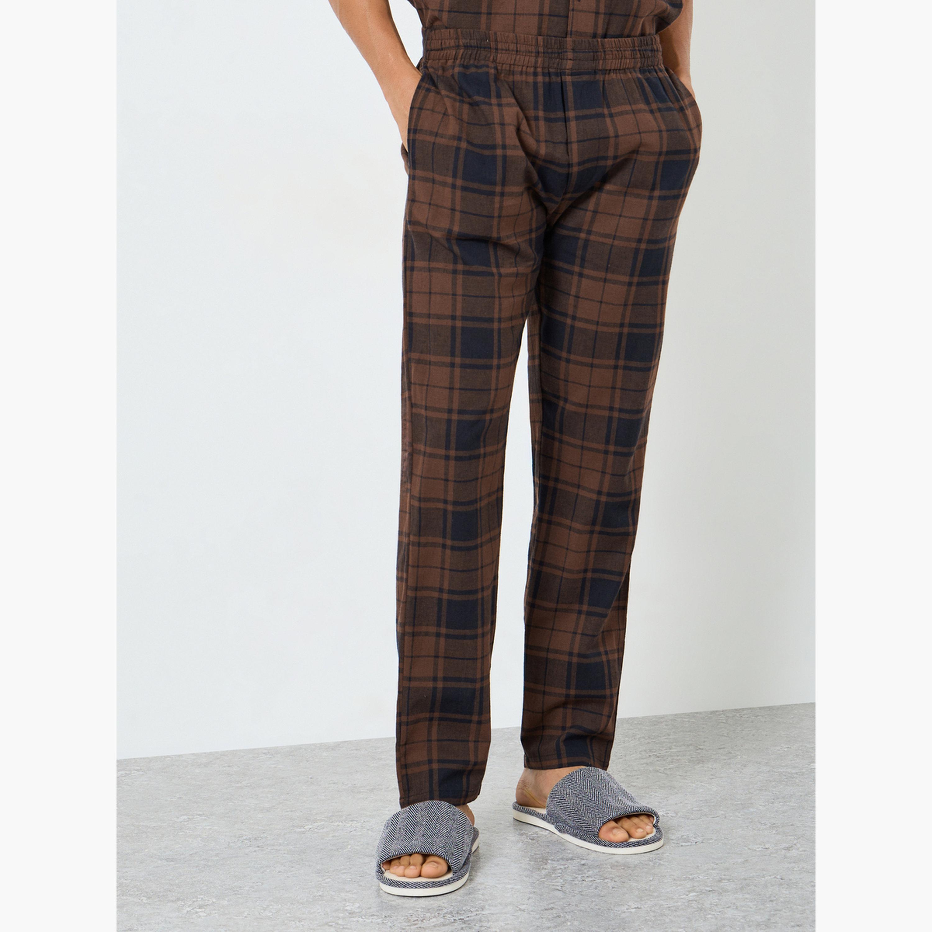 Styli Men Relaxed Fit Checked Shirt and Pyjama Set-men-clothing-nightwear-sets-image-5