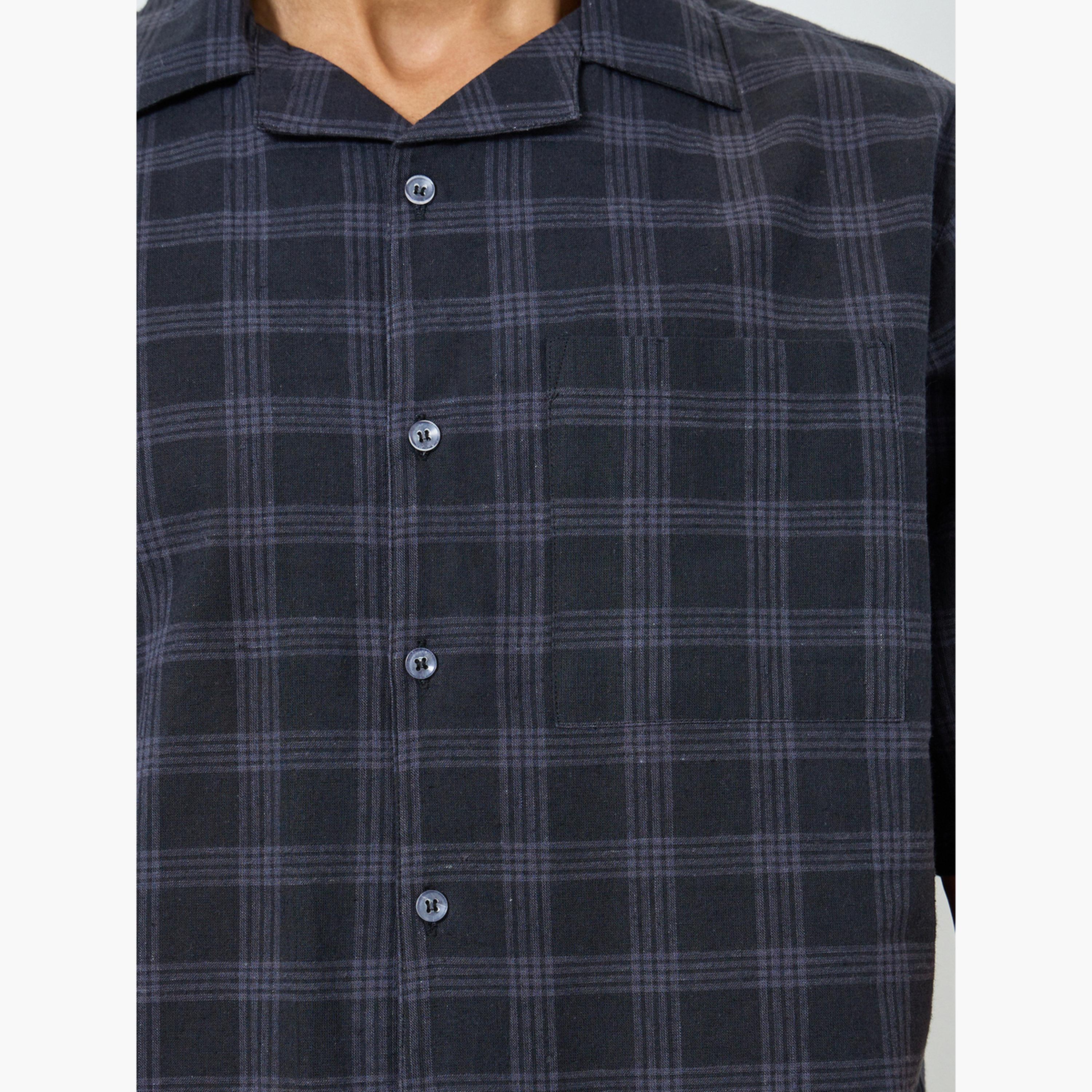 Styli Men Checked Print Buttoned Shirt and Pyjama Set-men-clothing-nightwear-sets-image-5