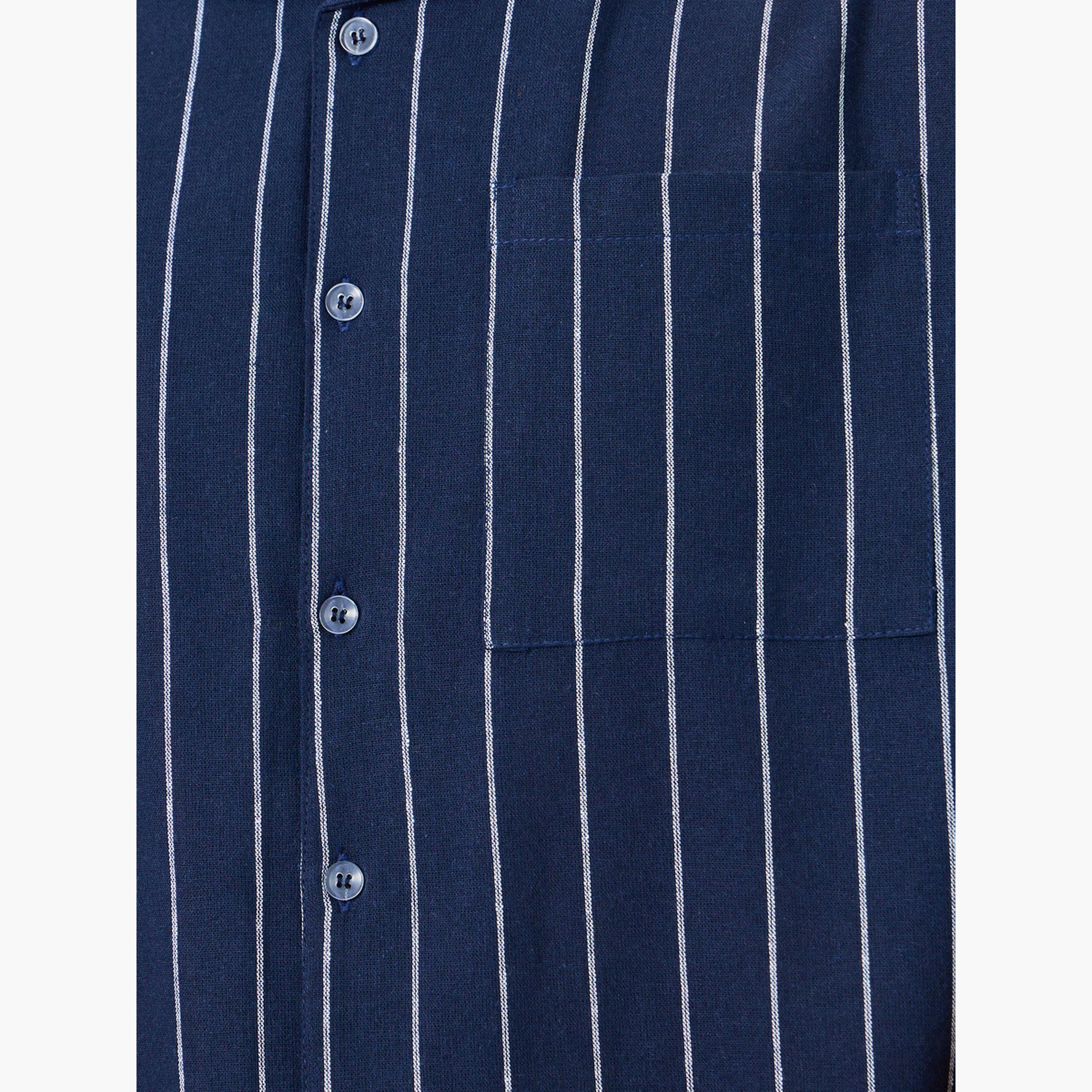 Styli Men Striped Buttoned Shirt and Pyjama Set-men-clothing-nightwear-sets-image-5