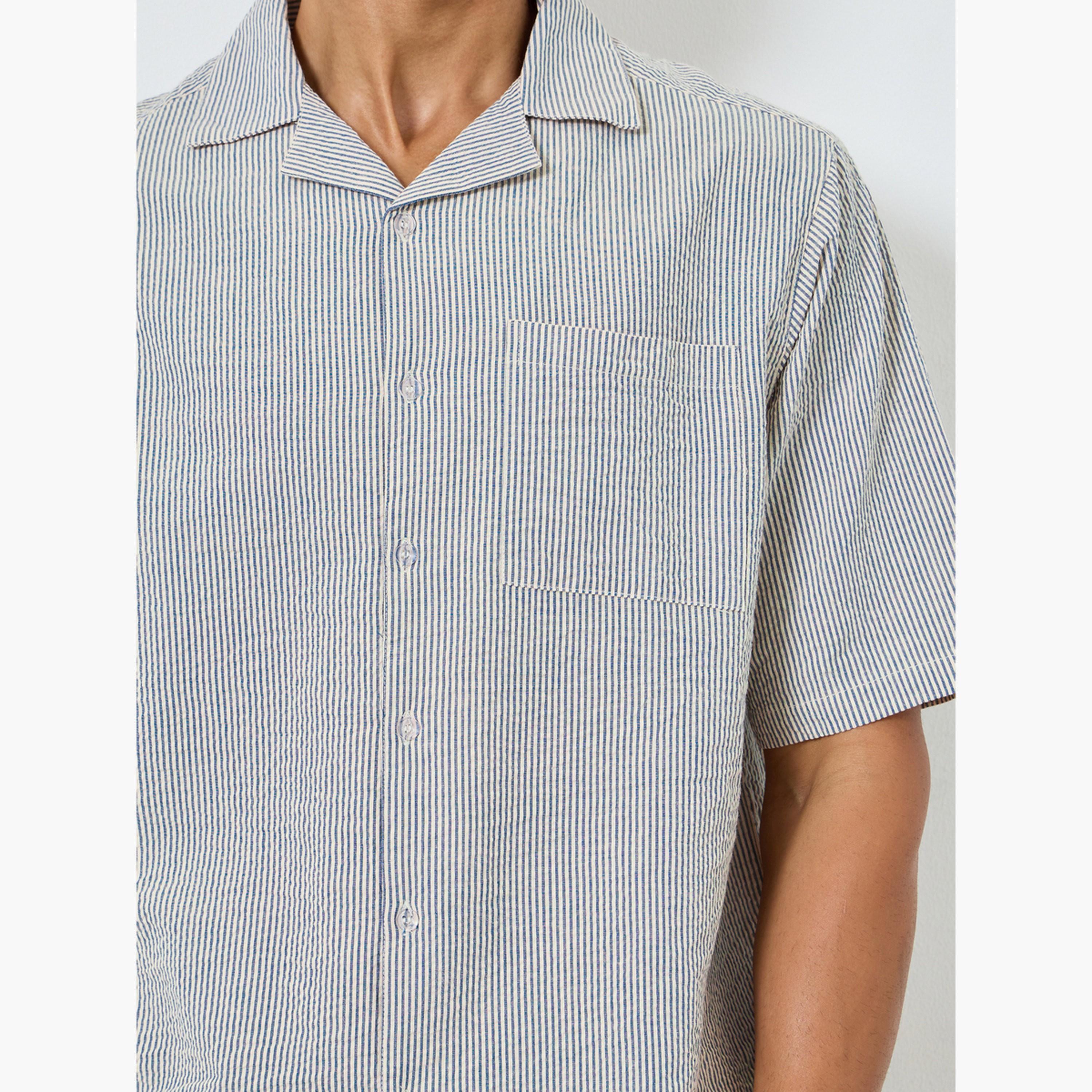 Styli Men Relaxed Fit Striped Shirt and Pyjama Set-men-clothing-nightwear-sets-image-3