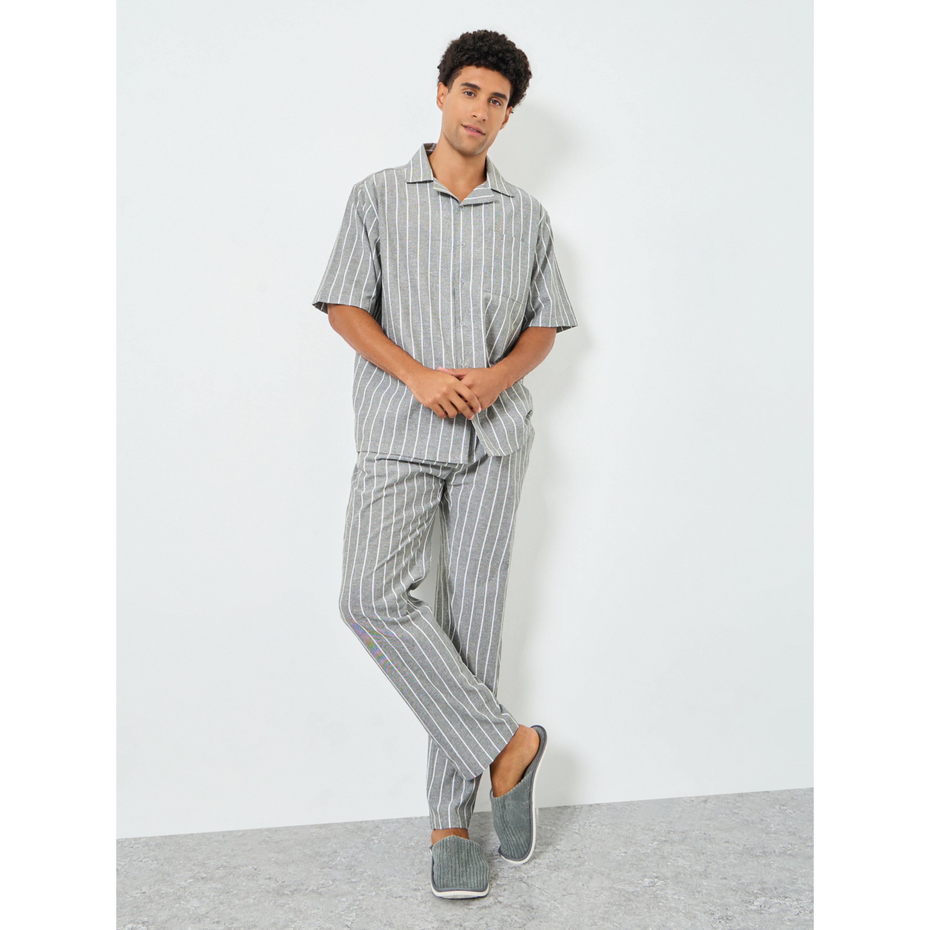 Styli Men Relaxed Striped Short and Pyjama Set-men-clothing-nightwear-sets-image-1