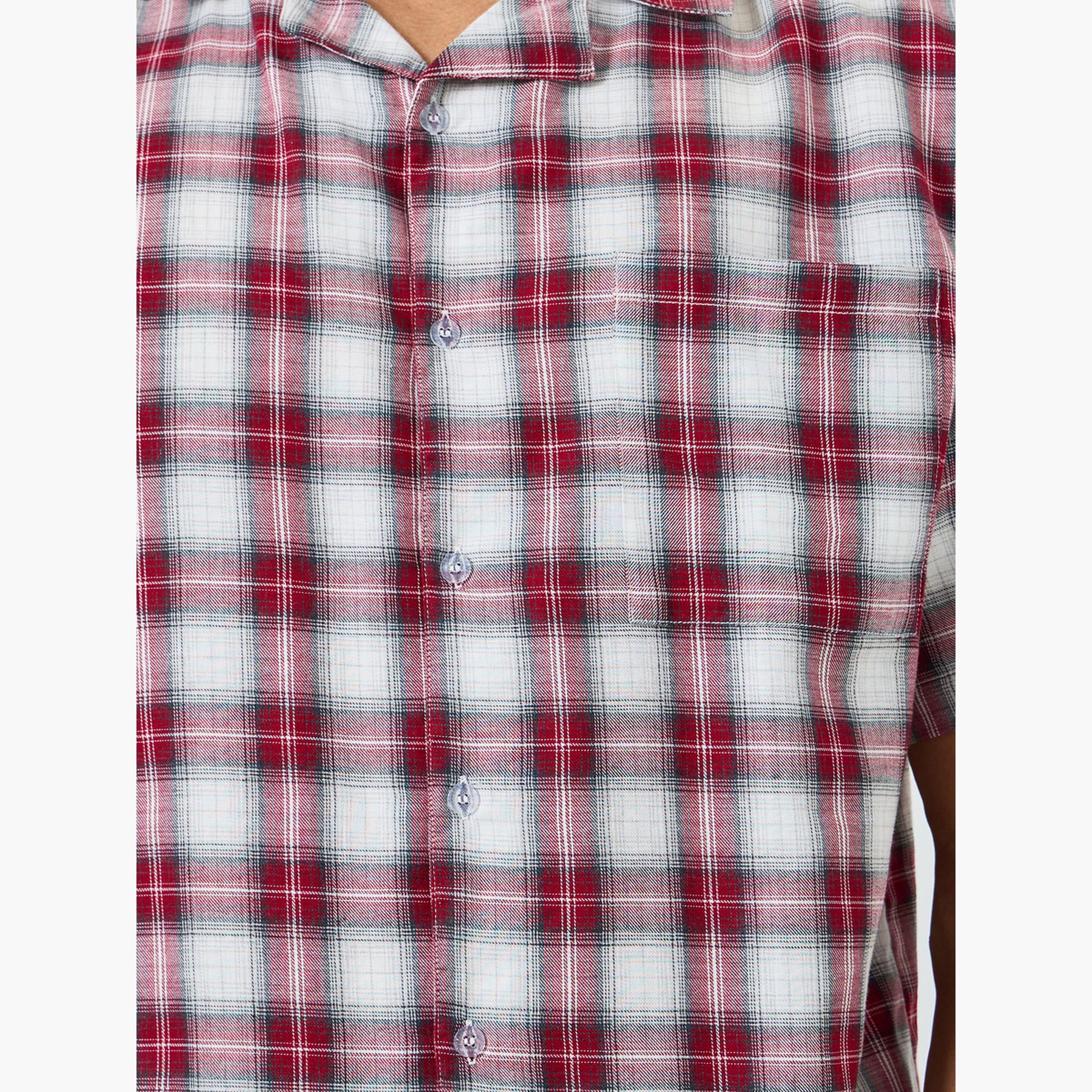 Styli Men Checked Buttoned Shirt and Pyjama Set-men-clothing-nightwear-sets-image-4