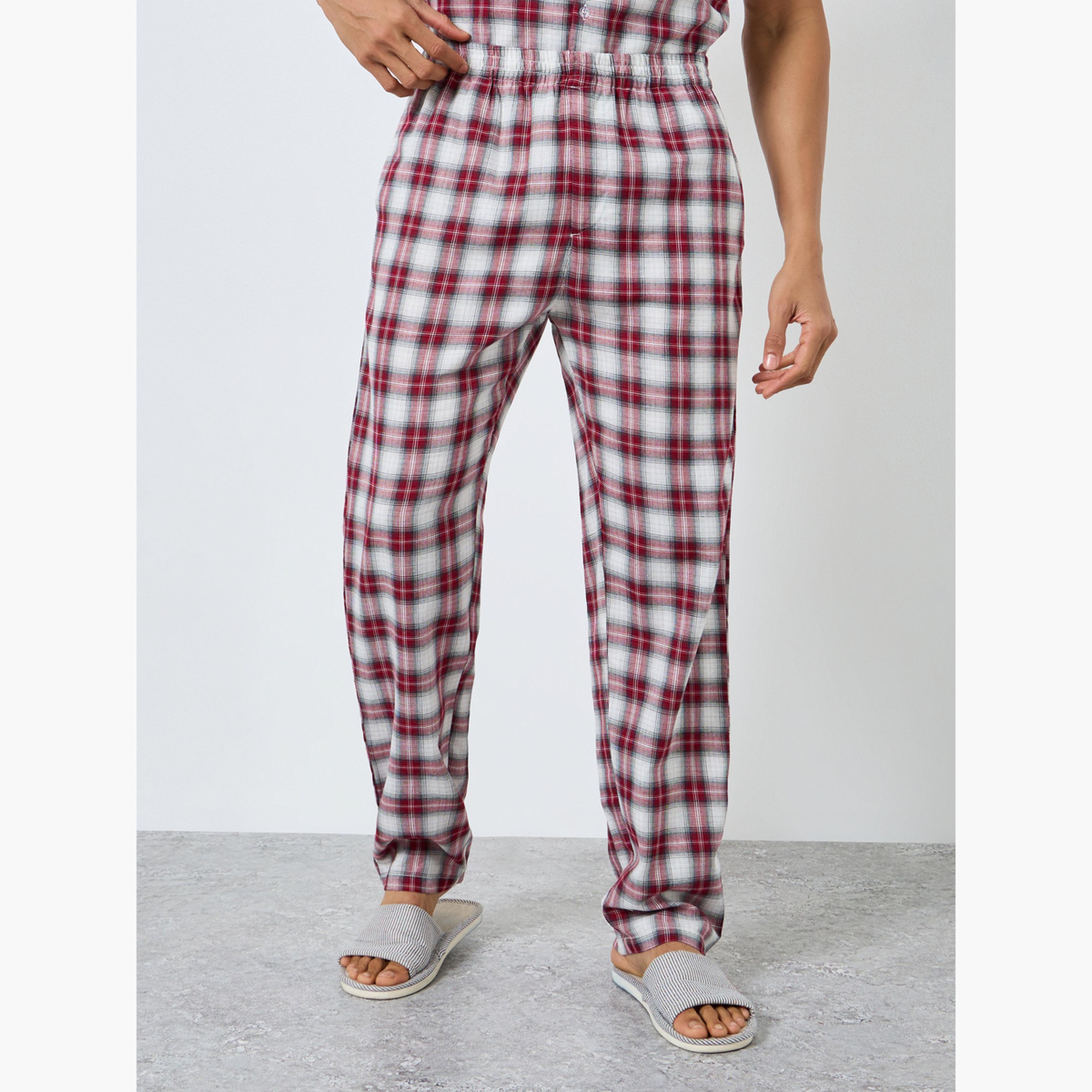 Styli Men Checked Buttoned Shirt and Pyjama Set-men-clothing-nightwear-sets-image-5