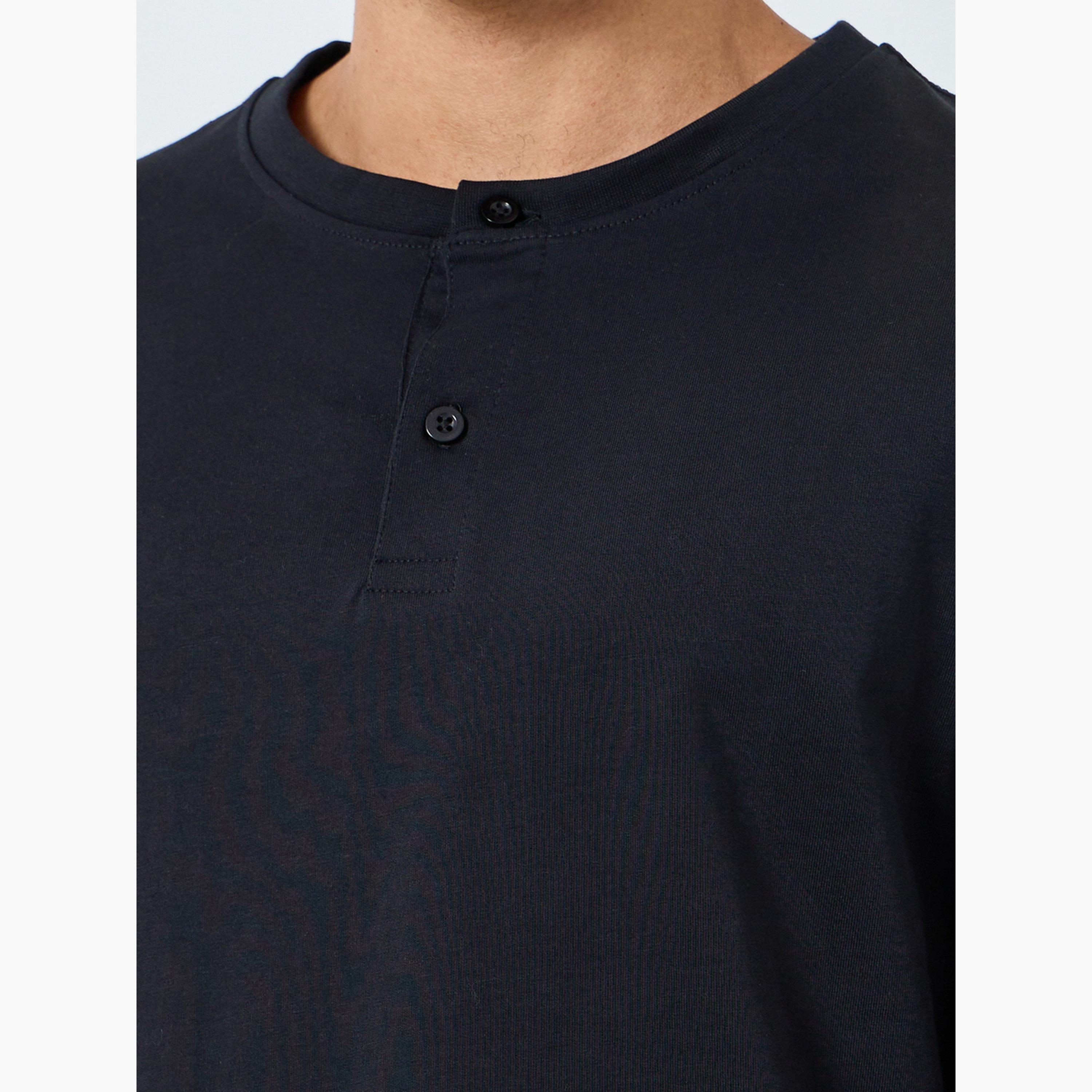 Styli Men Black Knitted T-Shirt and Shorts Pyjama Set-men-clothing-nightwear-sets-image-3