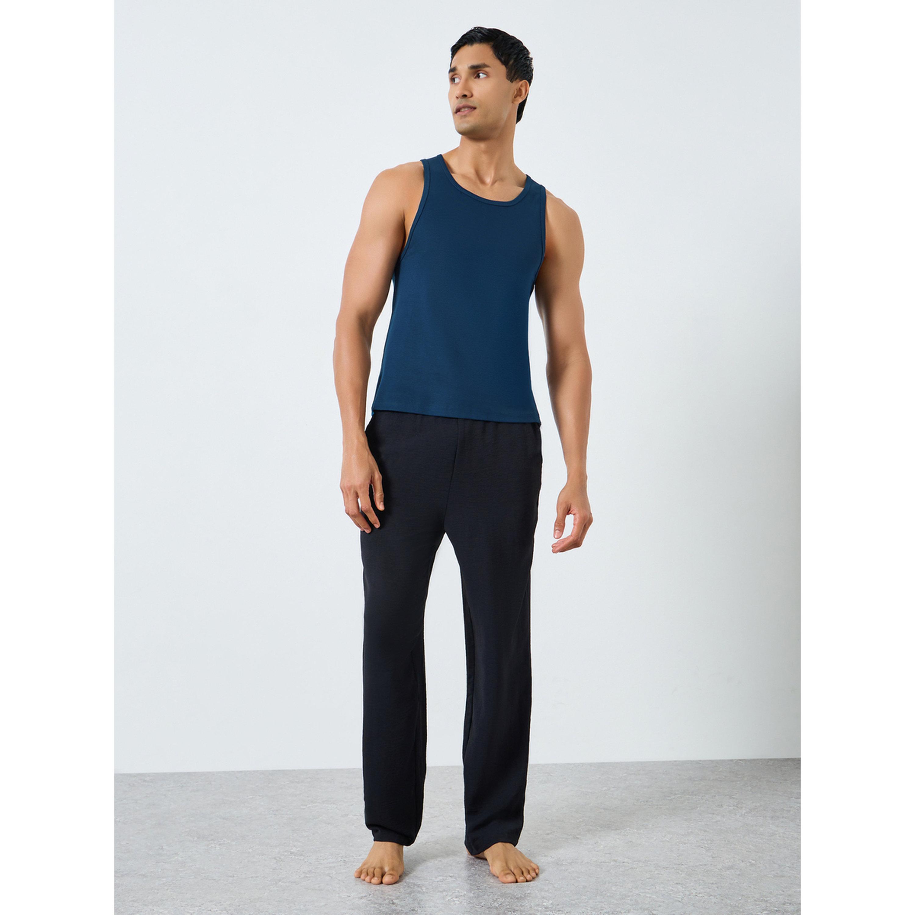 Styli Men Blue Cotton Ribbed Vest-men-clothing-innerwear-vests-image-2
