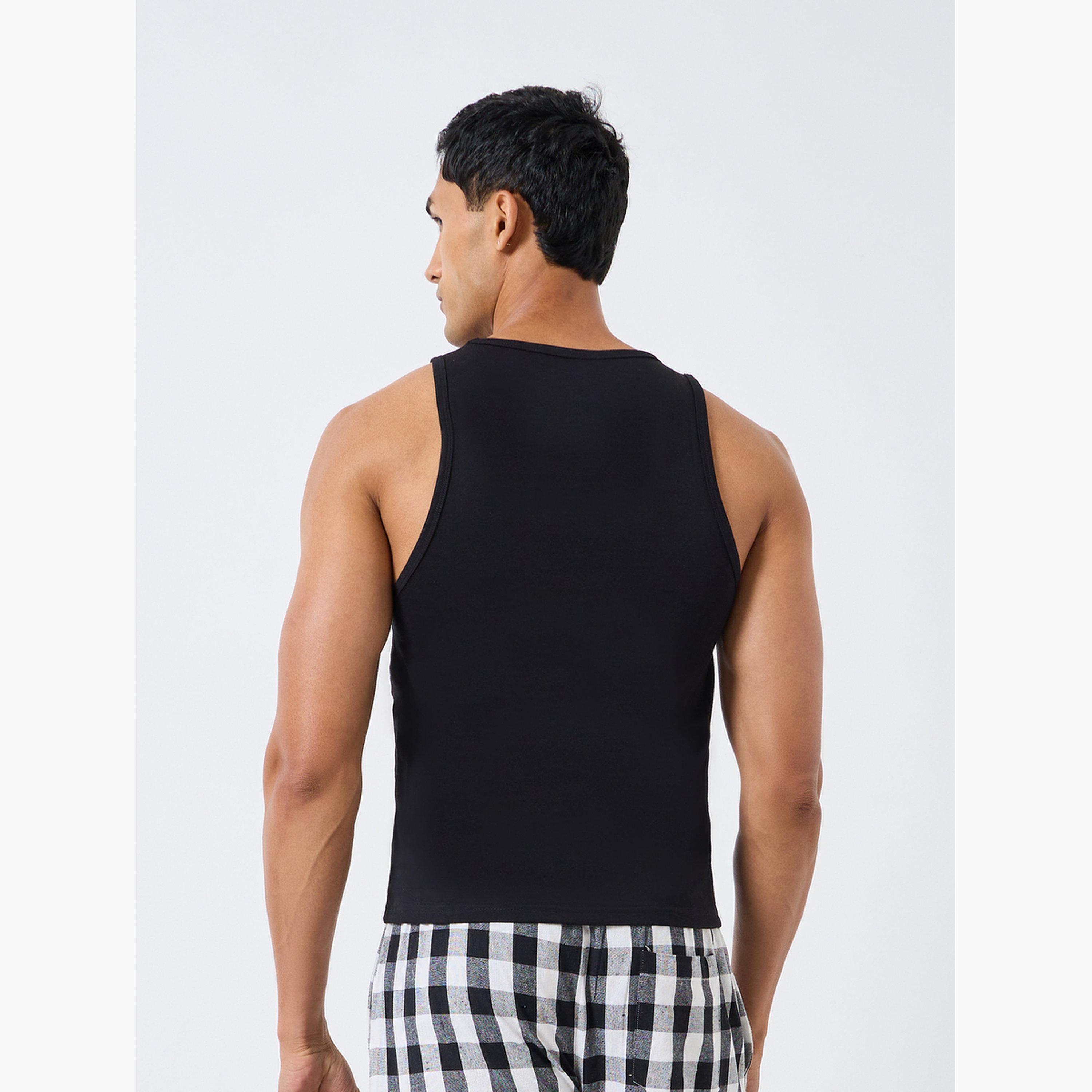 Styli Pack of 2 - Men Solid Cotton Tank-men-clothing-innerwear-vests-image-3