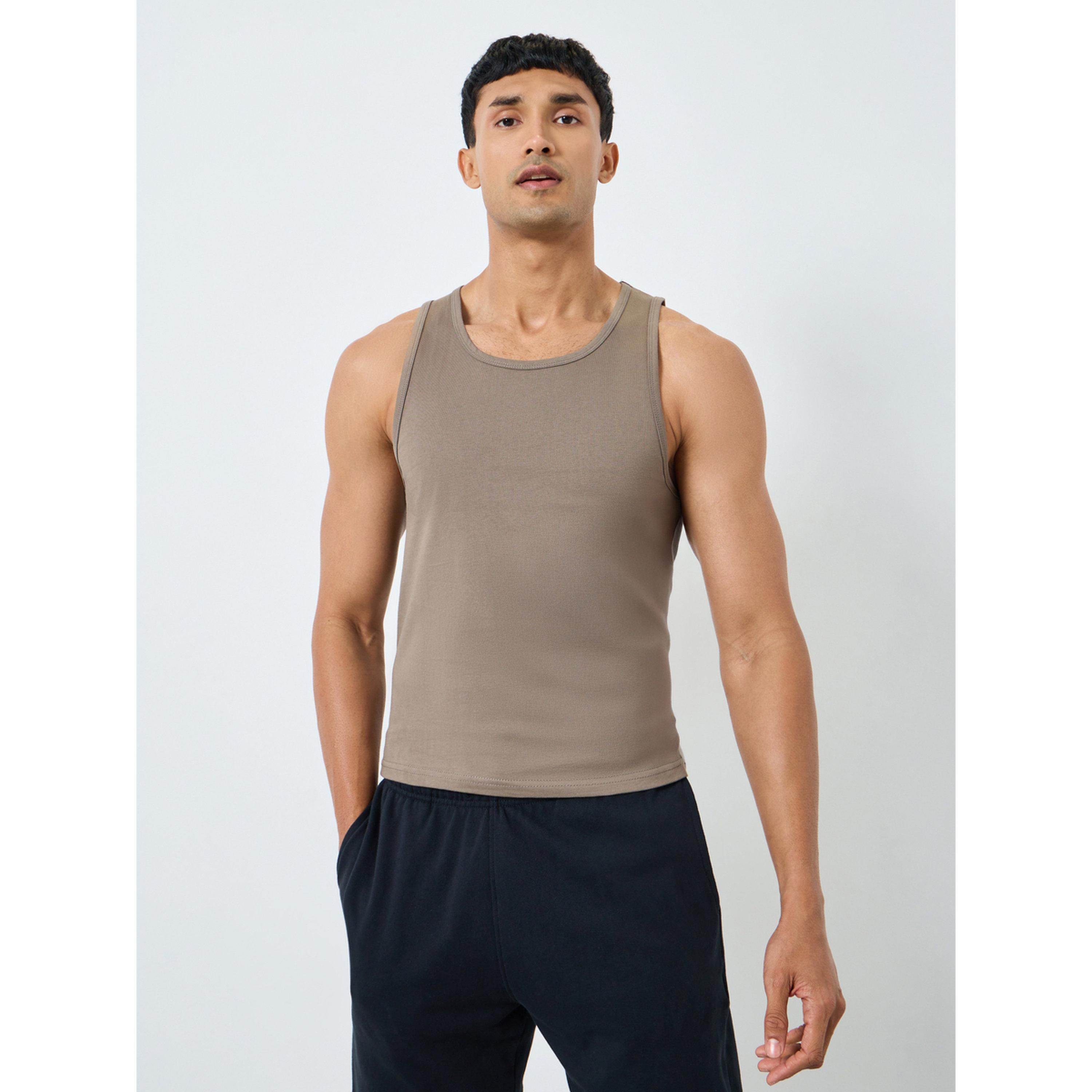 Styli Pack of 2 - Men Brown Cotton Vest-men-clothing-innerwear-vests-image-2