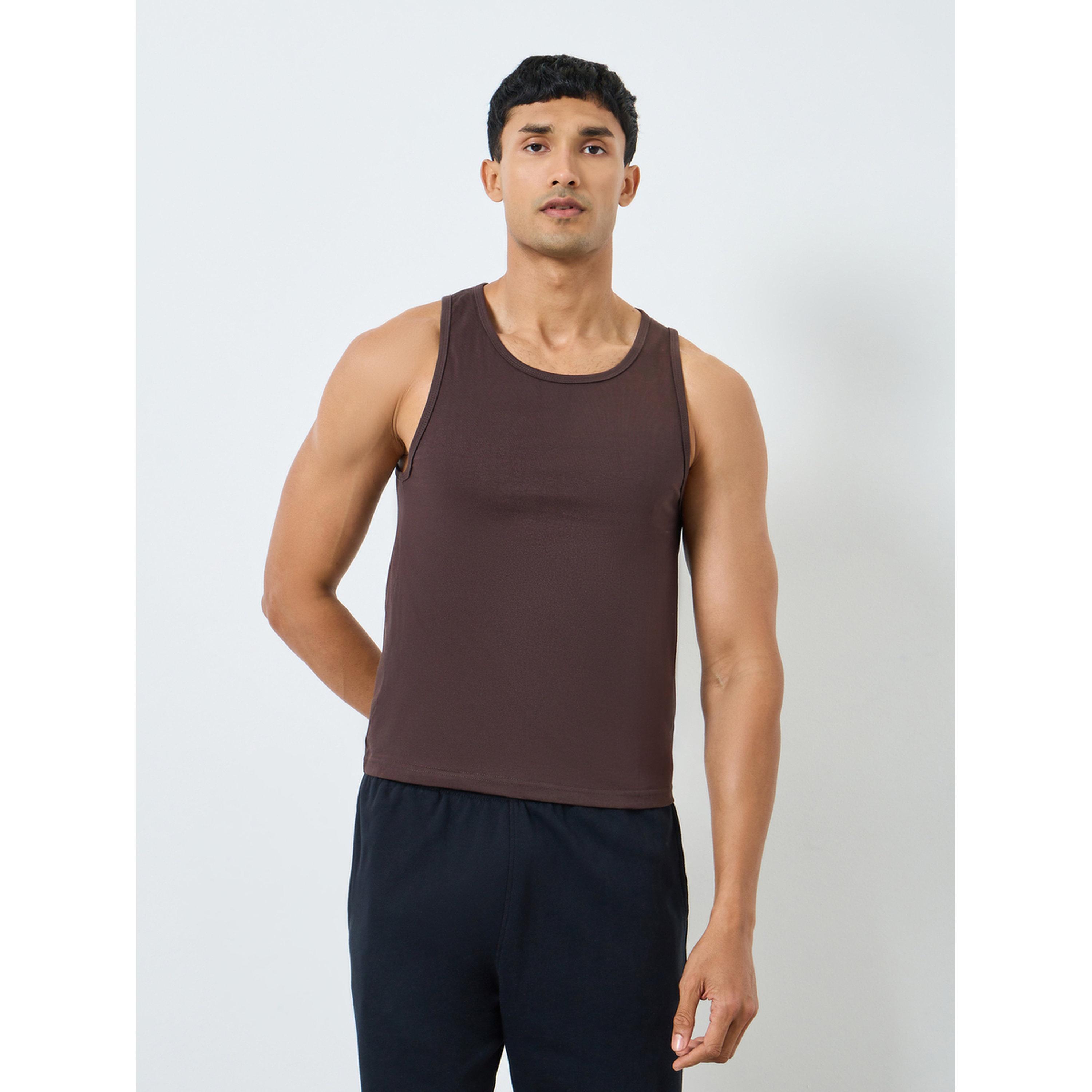 Styli Pack of 2 - Men Brown Cotton Vest-men-clothing-innerwear-vests-image-5