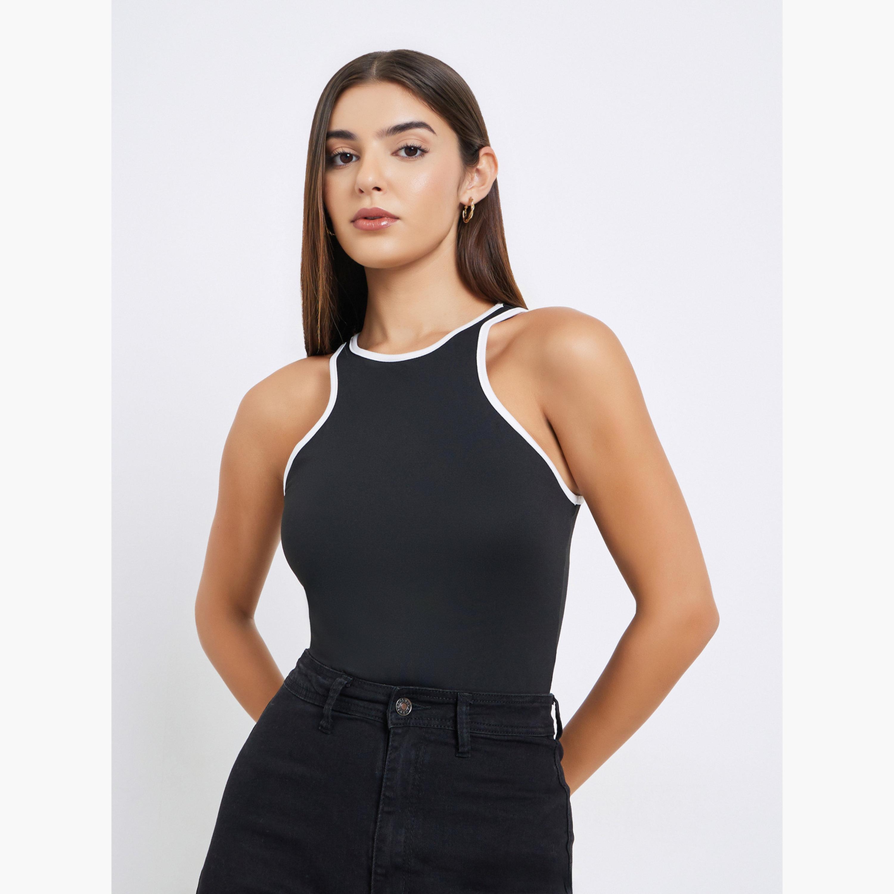 ستايلي - بلوزة بدون أكمام لون أسود-women-clothing-tshirts-image-1