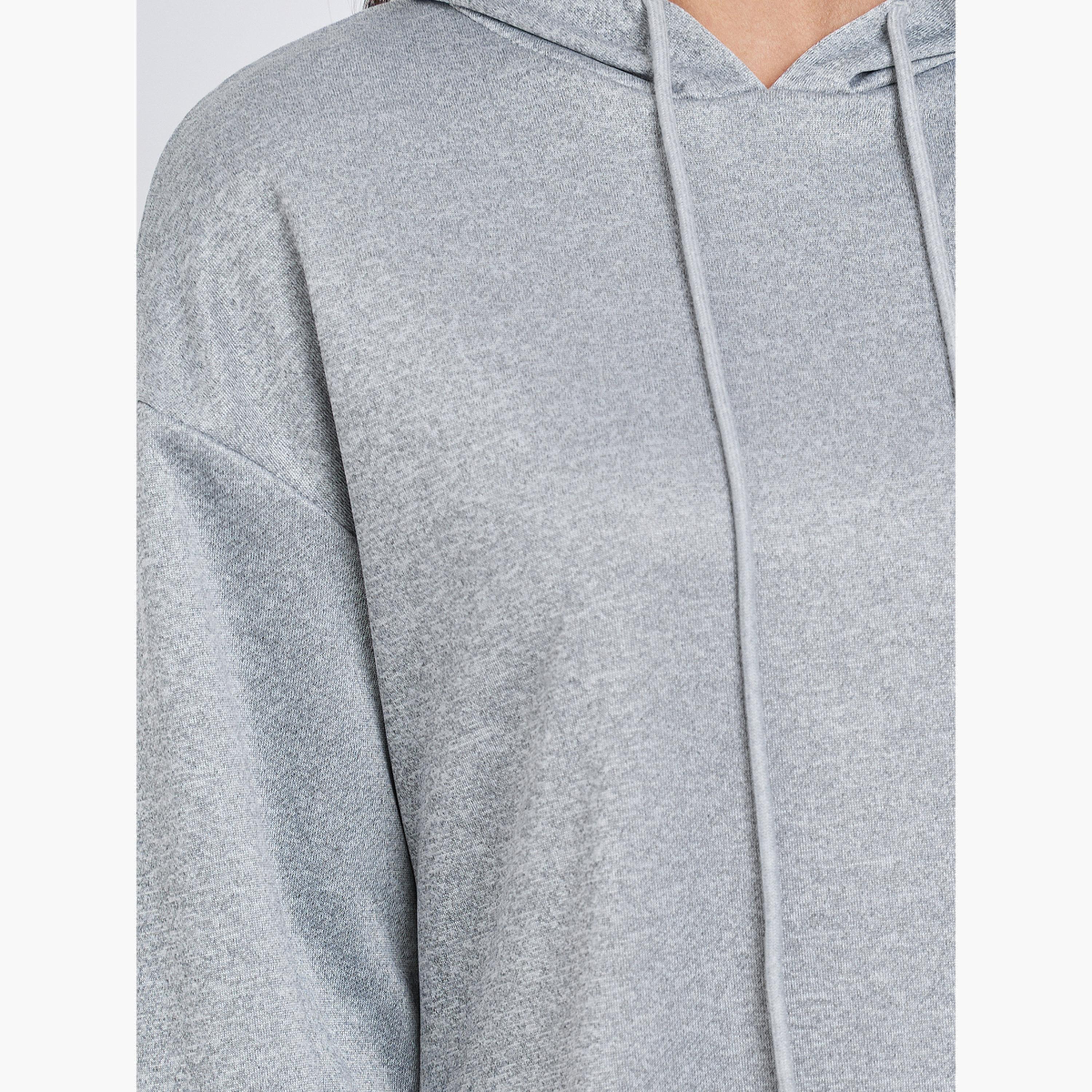 Styli Women Grey Hooded Long Sleeve Maxi Dress-women-clothing-dresses-image-5